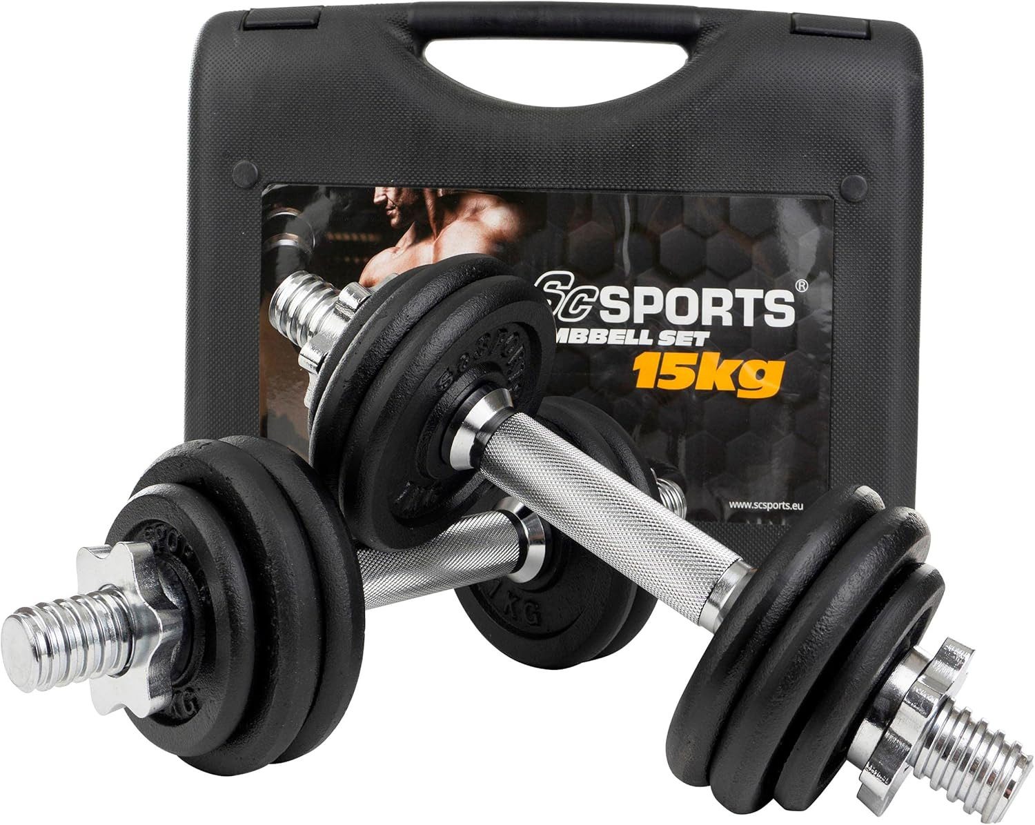 ScSPORTS® Kurzhantel Kurzhantel Set mit Koffer 15 - 20 kg