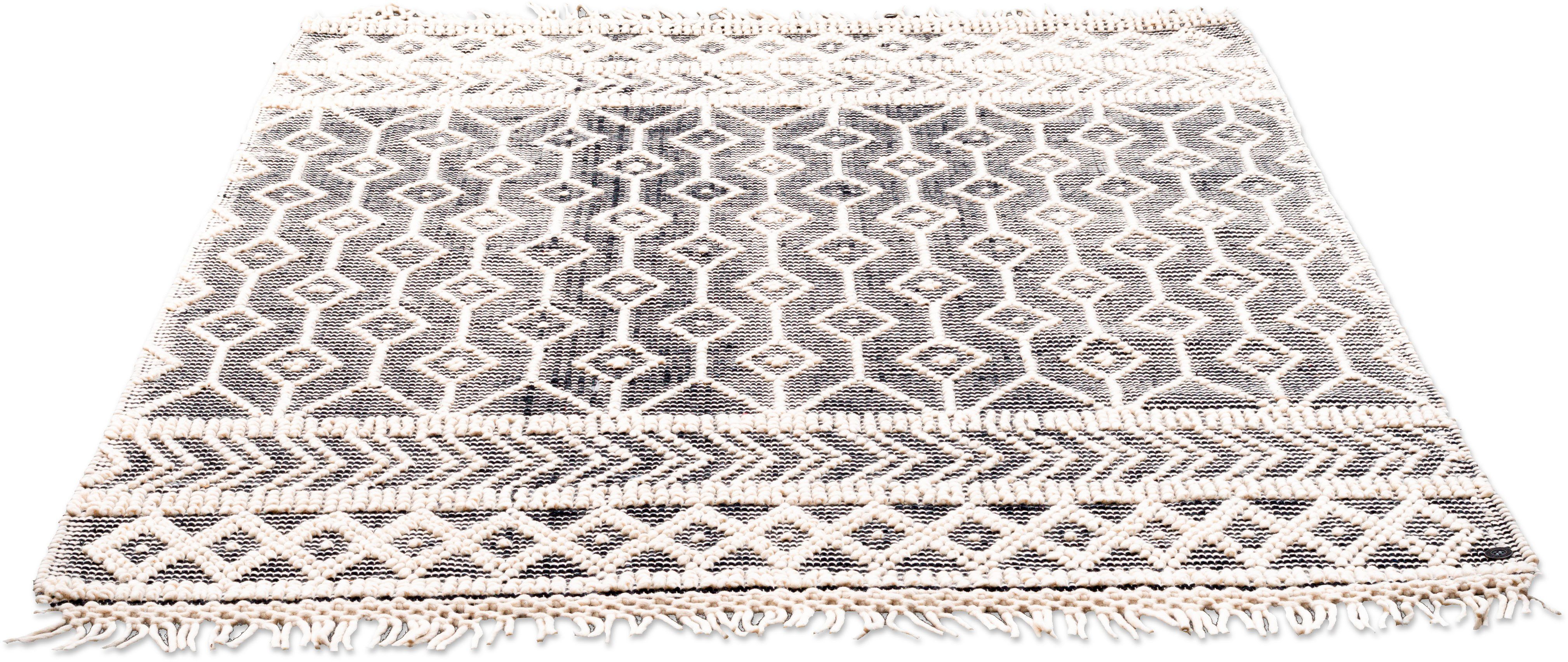 TOM TAILOR HOME Teppich Colored Macrame, rechteckig, Höhe: 10 mm, Handweb Teppich, reine Wolle, handgewebt, mit Fransen, Scandi Design
