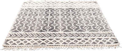 Teppich Colored Macrame, TOM TAILOR HOME, rechteckig, Höhe: 10 mm, Handweb Teppich, reine Wolle, handgewebt, mit Fransen, Scandi Design