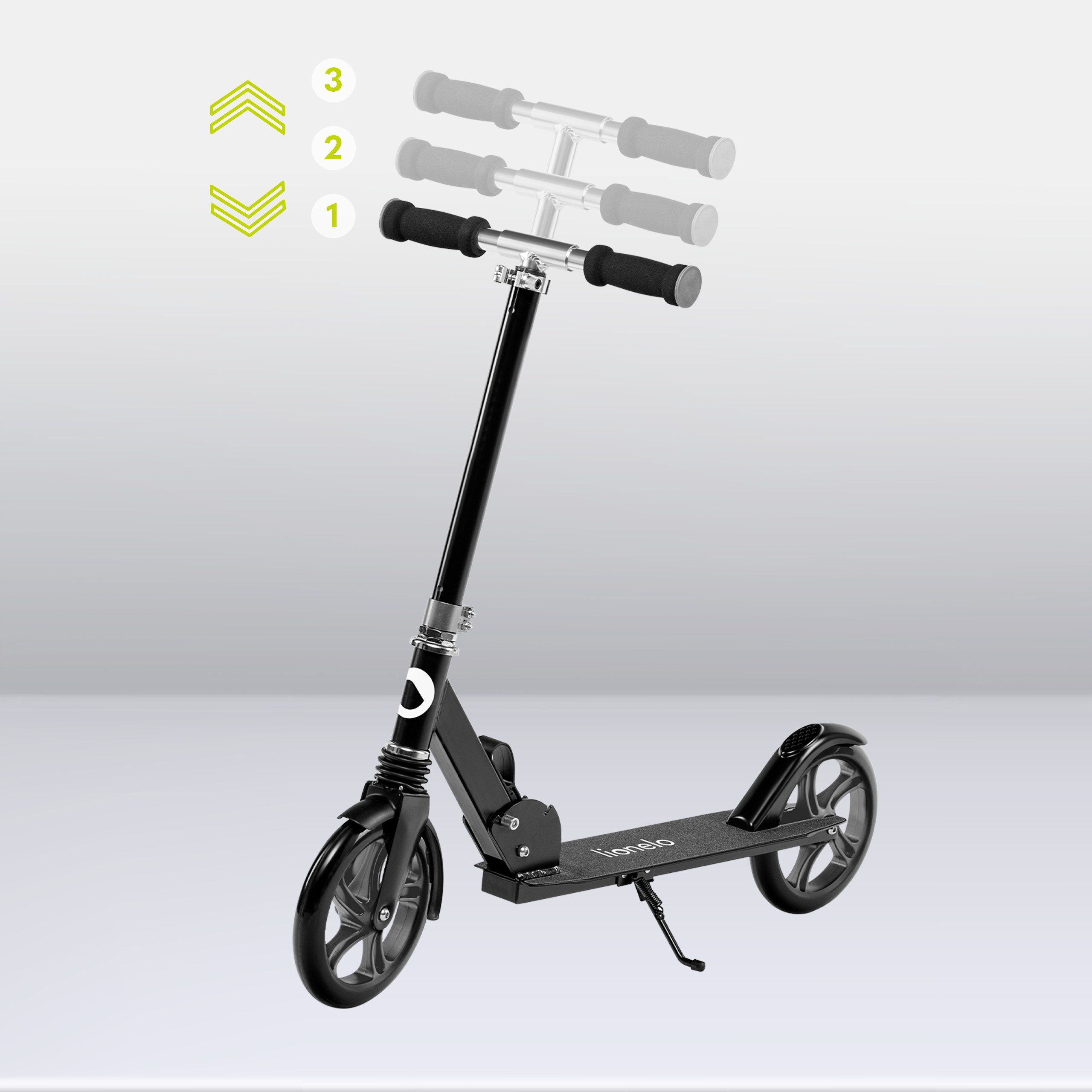 lionelo Cityroller LUCA, (Tretroller), Stoßdämpfer Rollen 200mm  Kugellager ABEC7 klappbar Alu