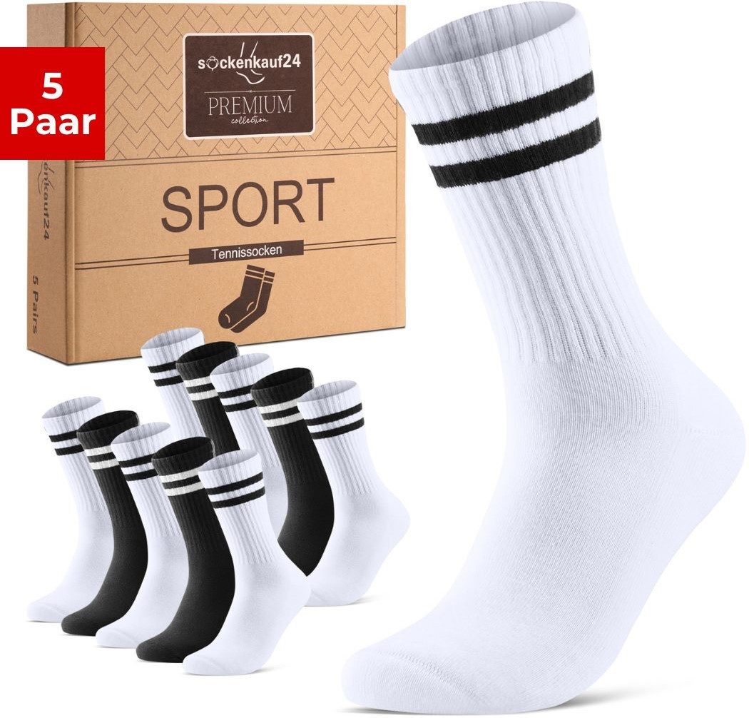 Tennissocken Sportsocken Damen & Herren Atmungsaktive Premium Crew Socken