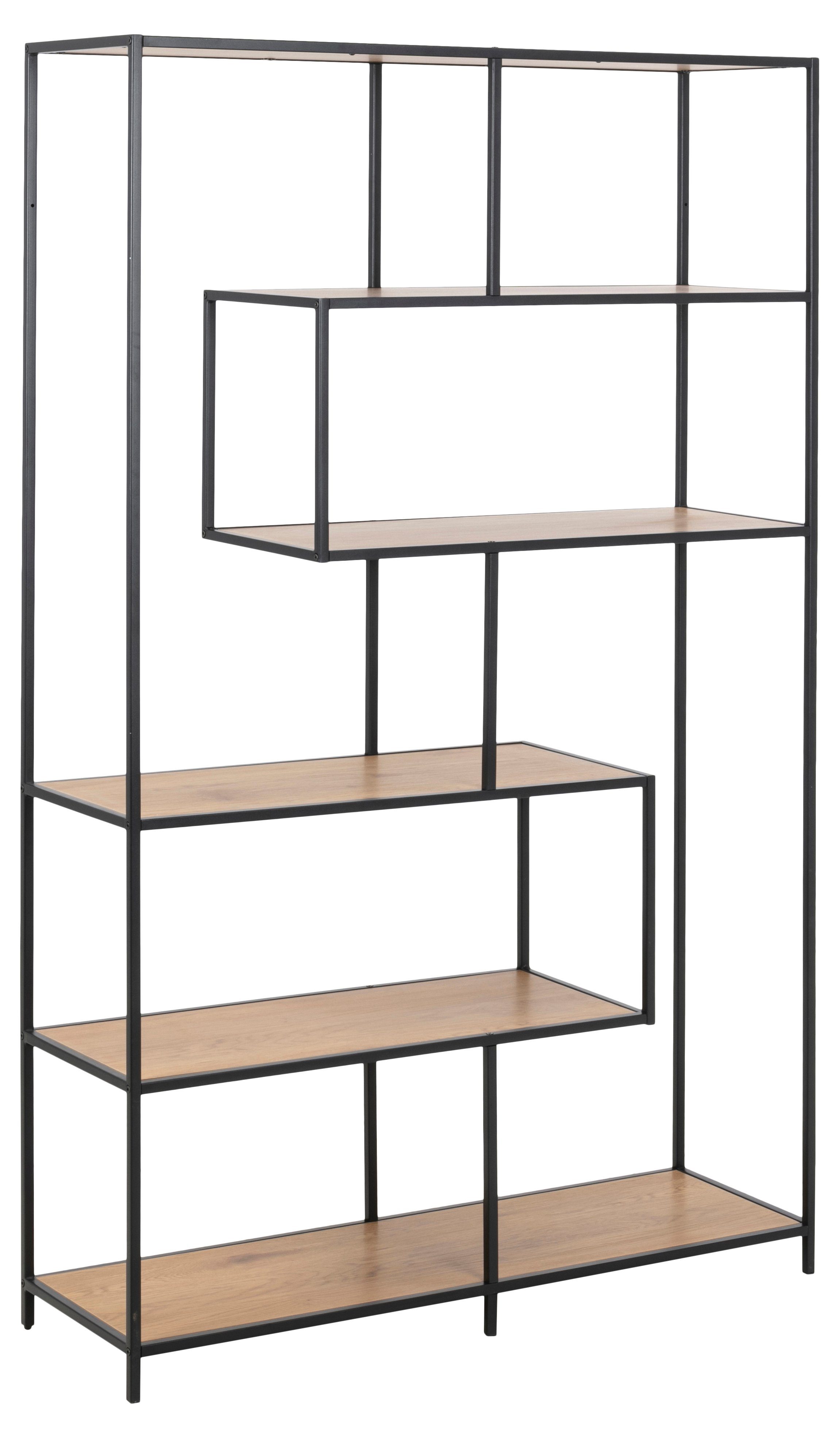 ebuy24 Regal Sea Regal 4 Ablagen Eiche, Metall schwarz.