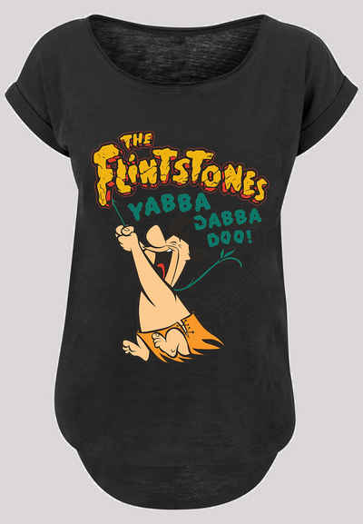 F4NT4STIC Kurzarmshirt F4NT4STIC Damen Fred Yabba Dabba Doo with Ladies Long Slub Tee (1-tlg)