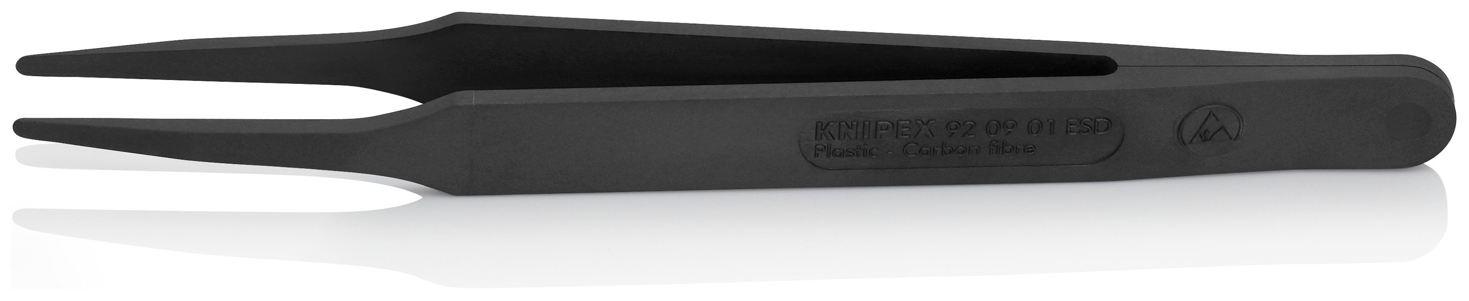 Pinzette KNIPEX 92 09 01 ESD Kunststoffpinzette 115 mm gerade schwarz