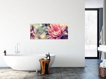 Pixxprint Glasbild Romantische Blumen, Romantische Blumen (1 St), Glasbild aus Echtglas, inkl. Aufhängungen und Abstandshalter