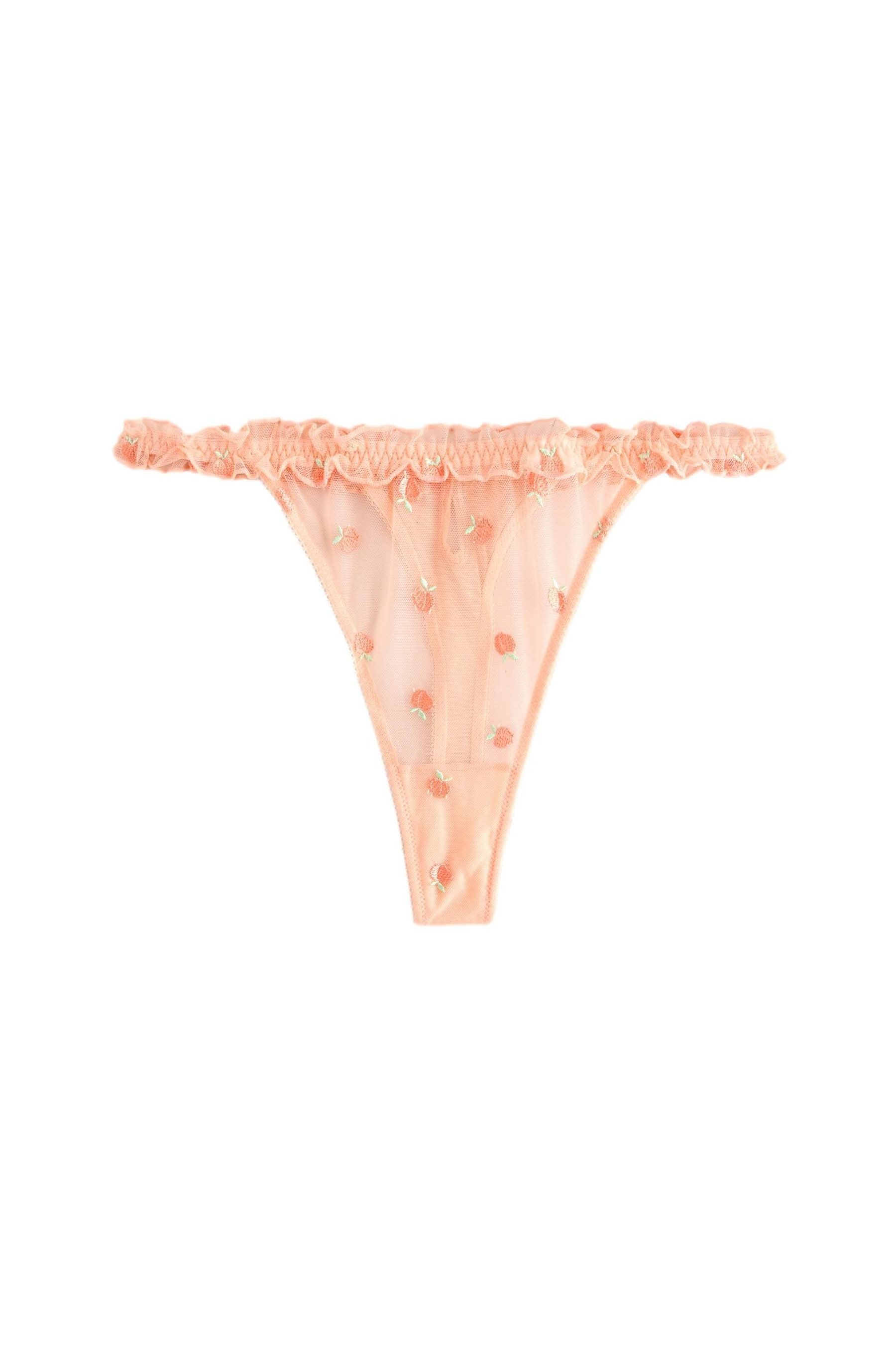 String Tanga mit Zierstickerei