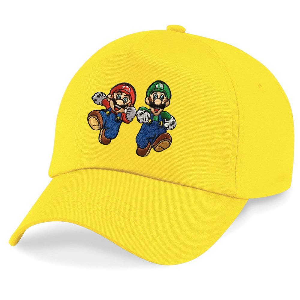 Blondie & Brownie Baseball Cap Kinder Mario und Luigi Stick Patch Super Retro Konsole Kinder Baseball Cap Mario Luigi Patch Stickerei Retro Gaming