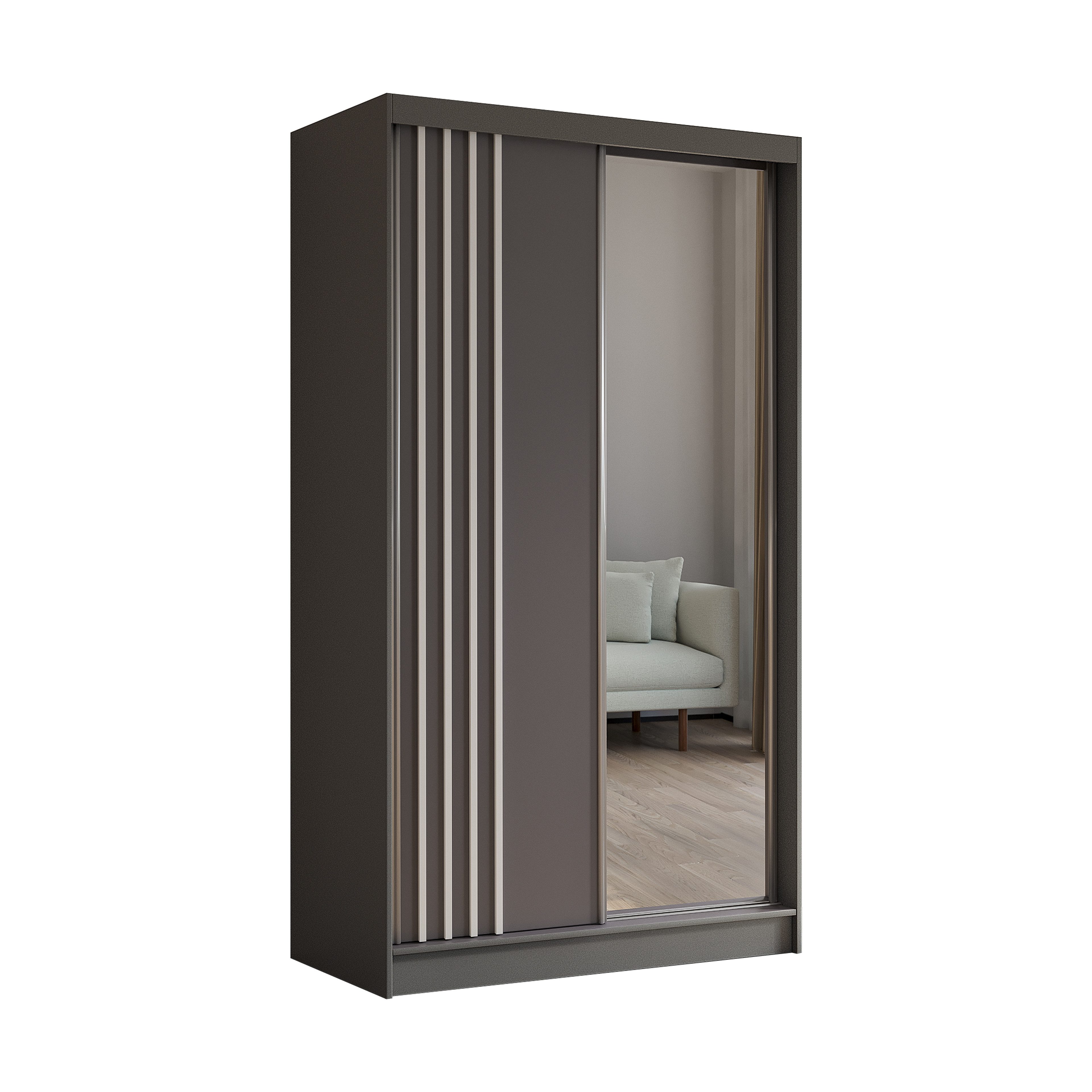Beautysofa Schiebetürenschrank NELA II mit Spiegel, mit Lamellen, mit Schubladen