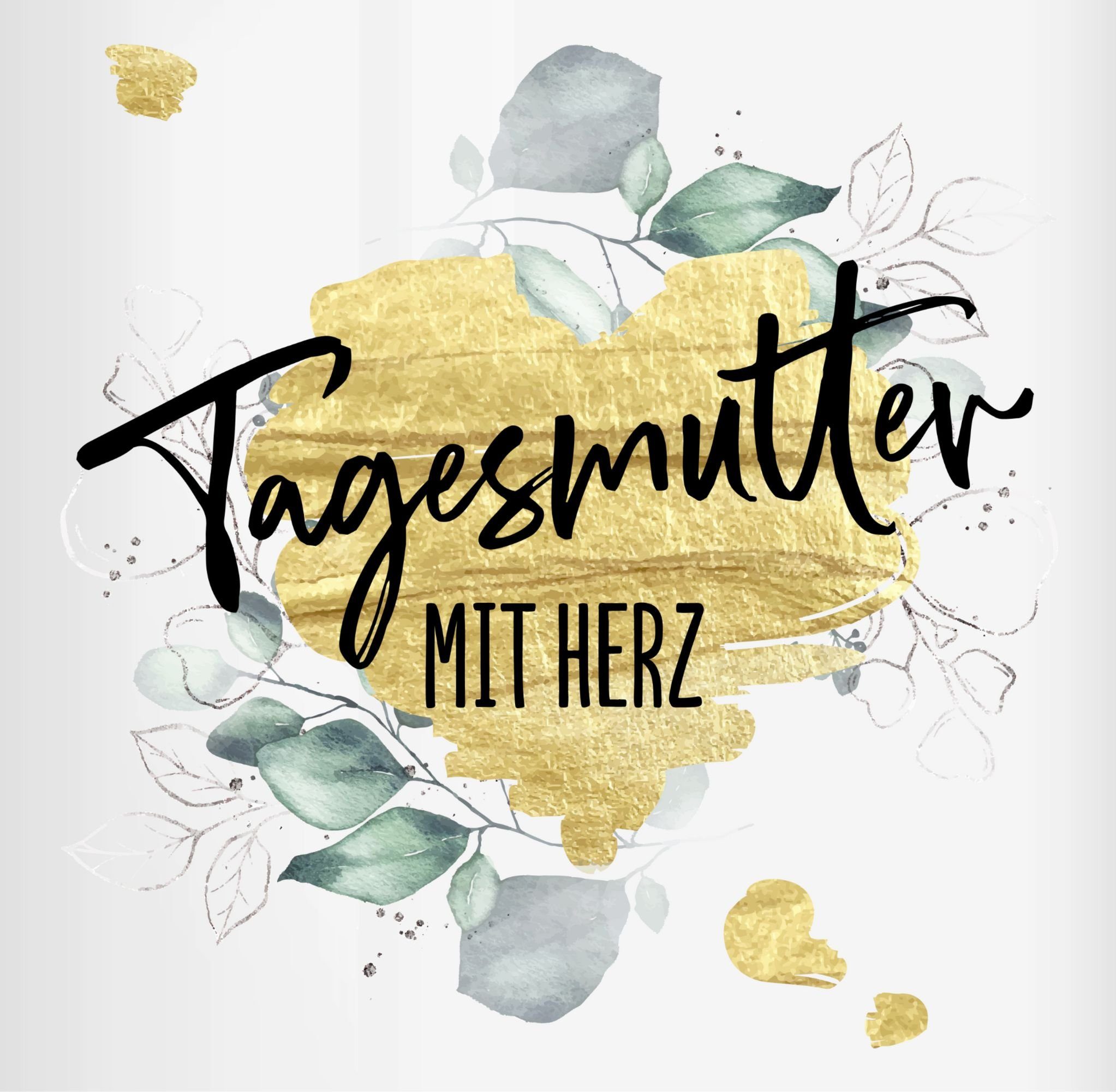 Shirtracer Tasse Tagesmutter mit Herz, Keramik, Kaffeetasse Job Geschenk