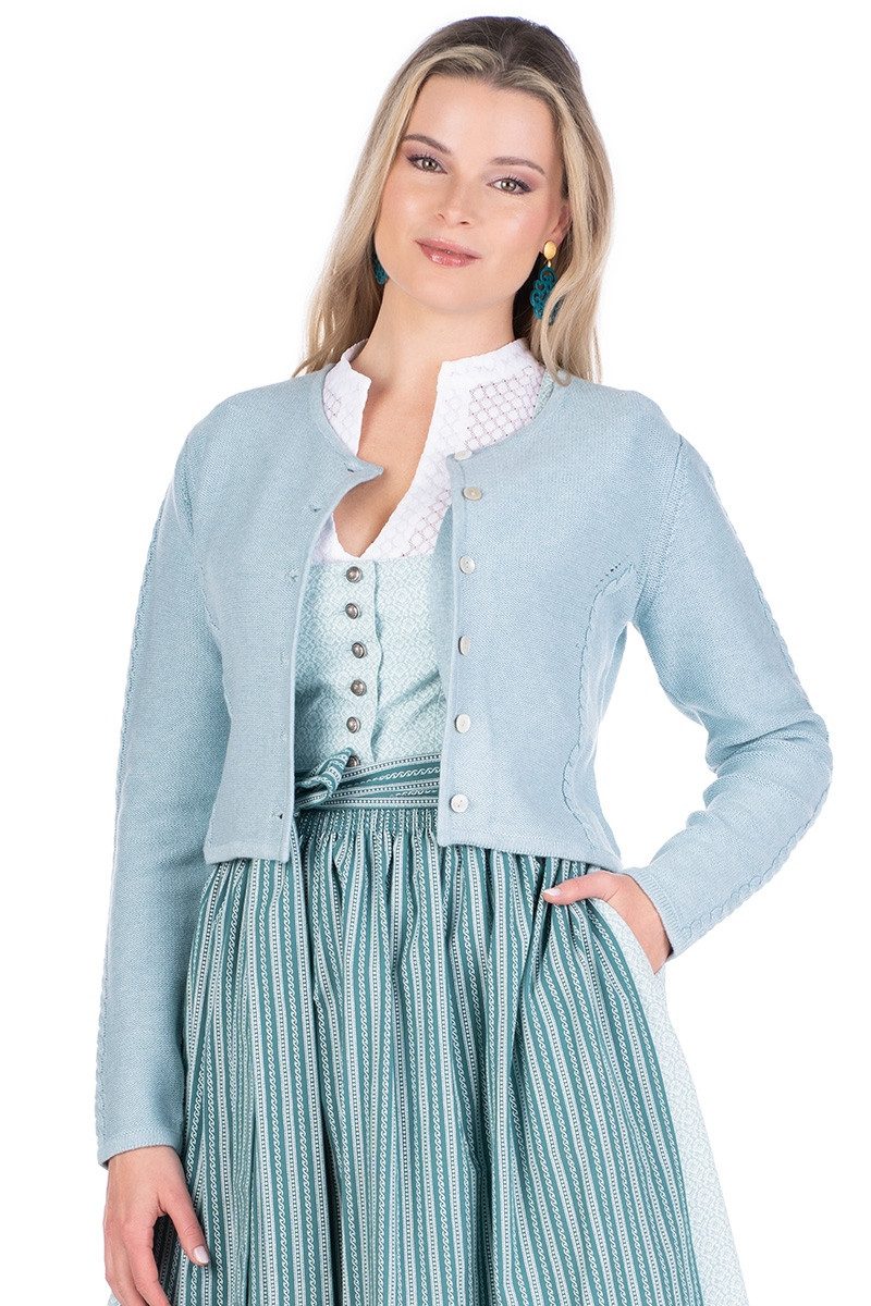 Hammerschmid Trachtenstrickjacke Trachten Strickjacke - LUGANO - türkis