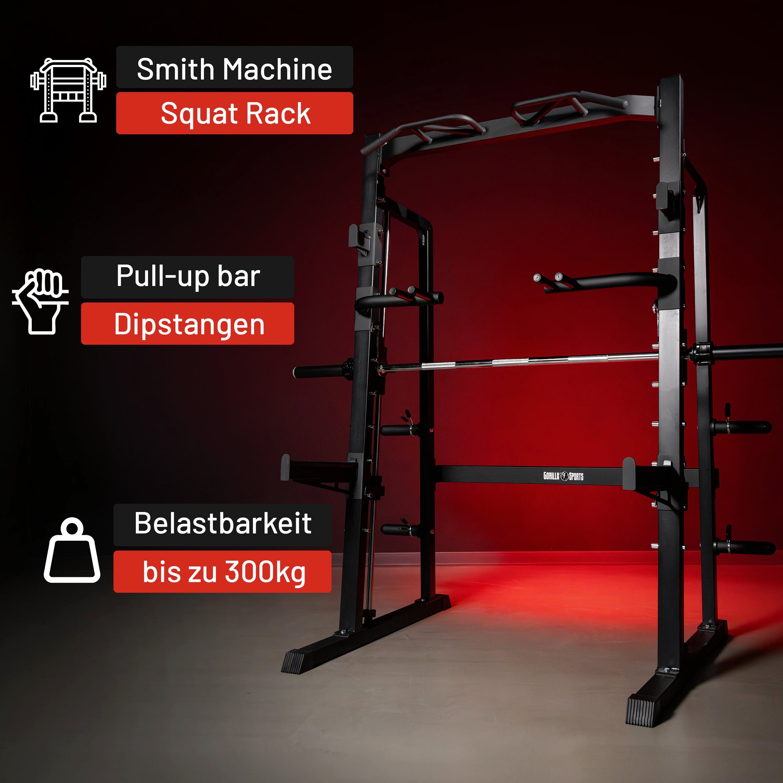 GORILLA SPORTS Squat Rack Half Rack Smith Machine, (1-tlg)