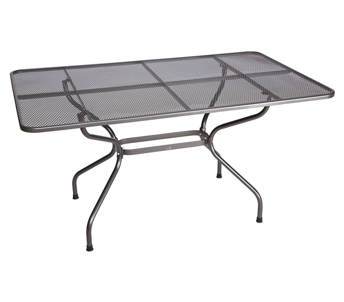 MWH Gartentisch Streckmetall Tisch, 145 x 90 x 74 cm, Wetterbeständiger  Tisch aus Streckmetall mit Elotherm®-Beschichtung