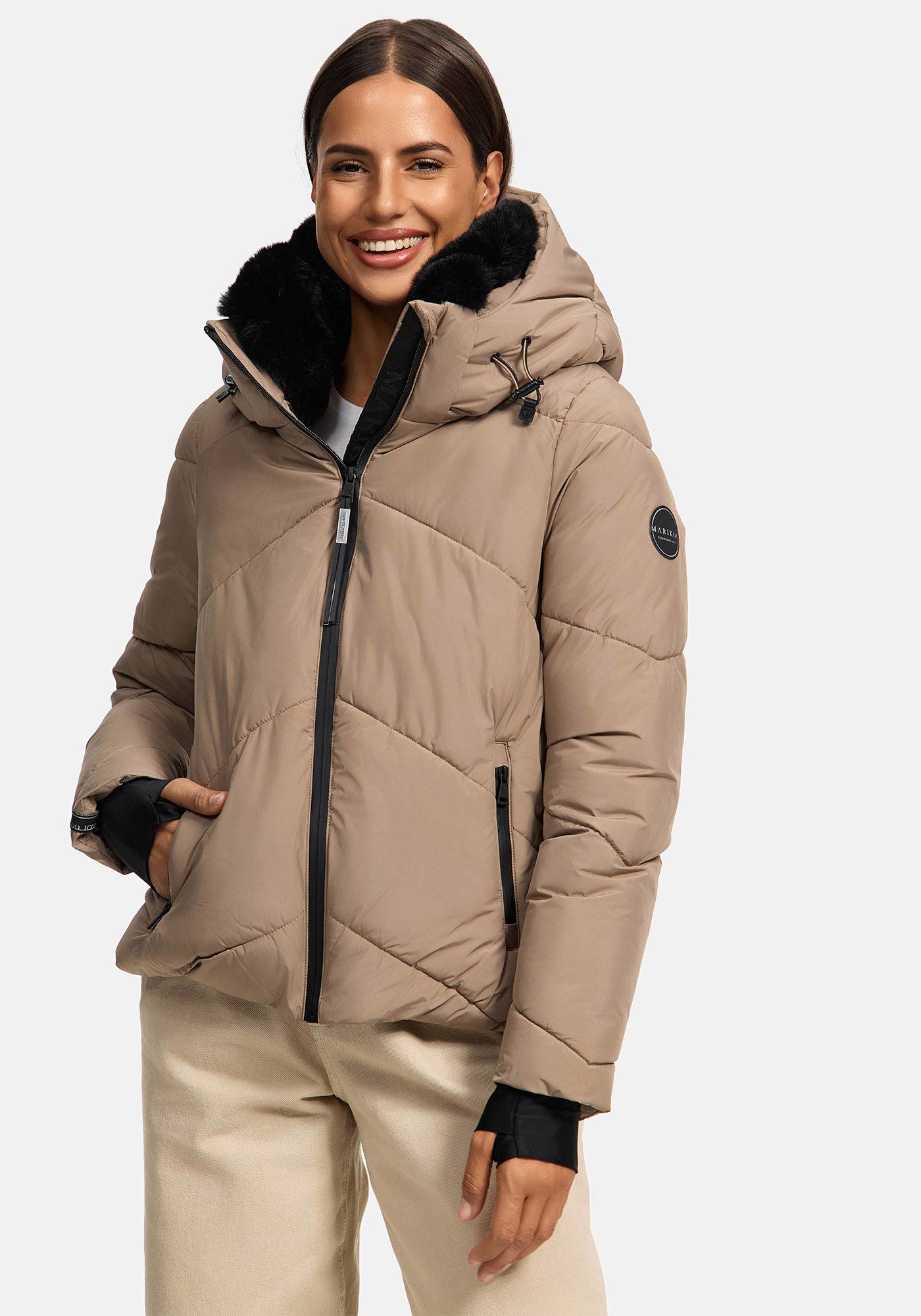 Marikoo Winterjacke Simaraa mit abnehmbarem Kunstfellkragen günstig online kaufen