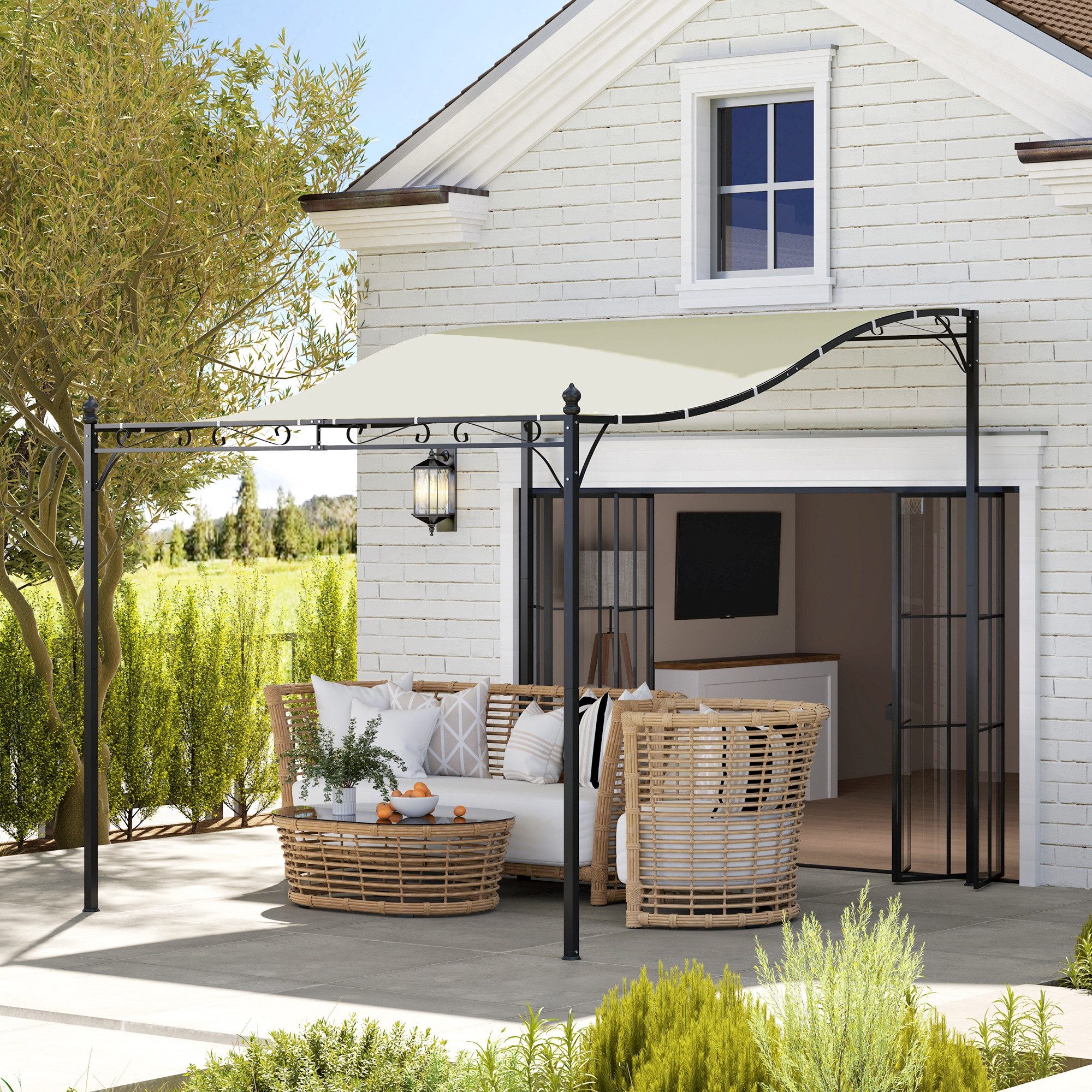 Outsunny Pavillon wasserabweisend, freistehend, (Pergola mit günstig online kaufen