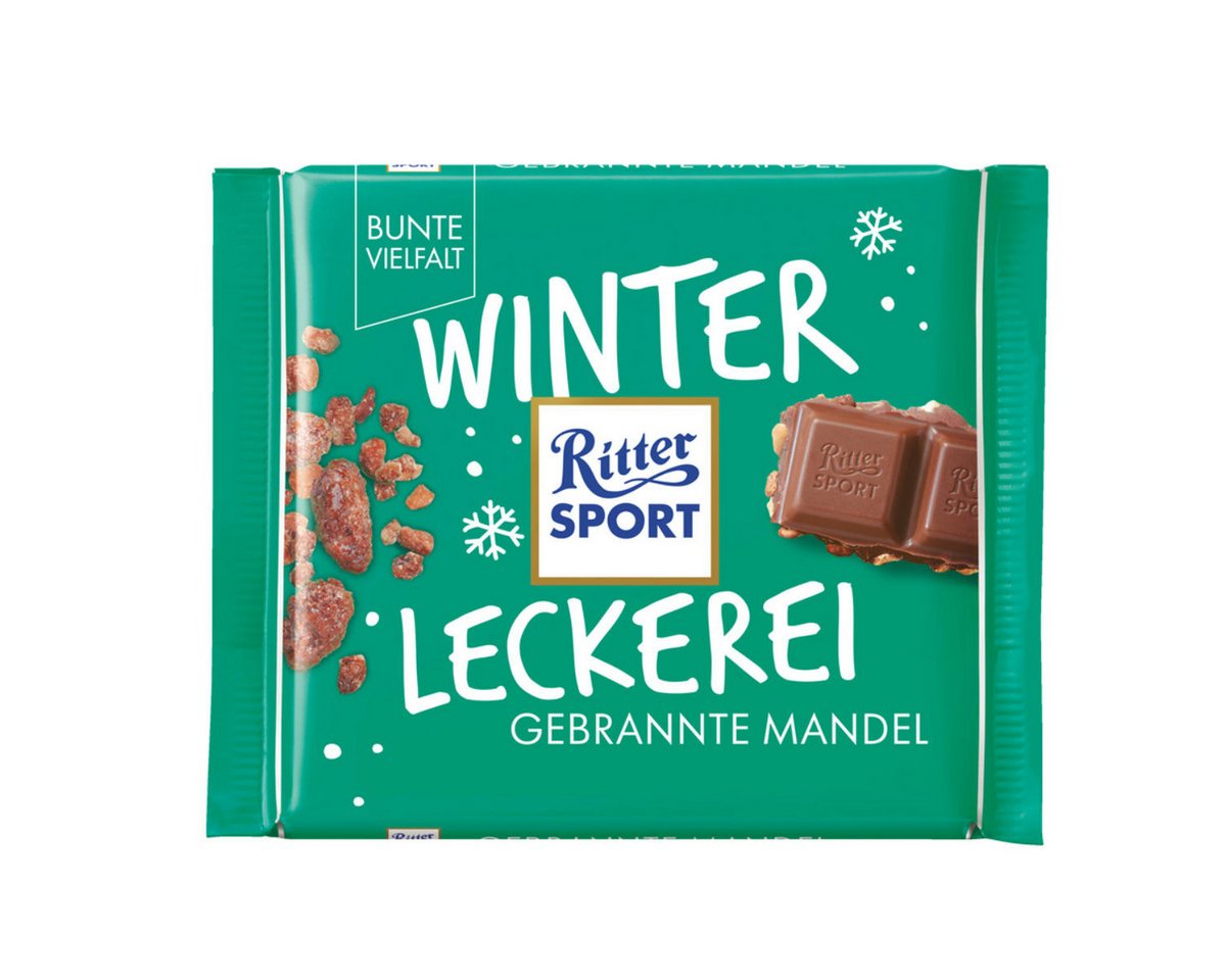 Ritter SPORT Schokolade, Ritter Sport Gebrannte Mandel Winterleckerei Vollmilchschokolade 100g