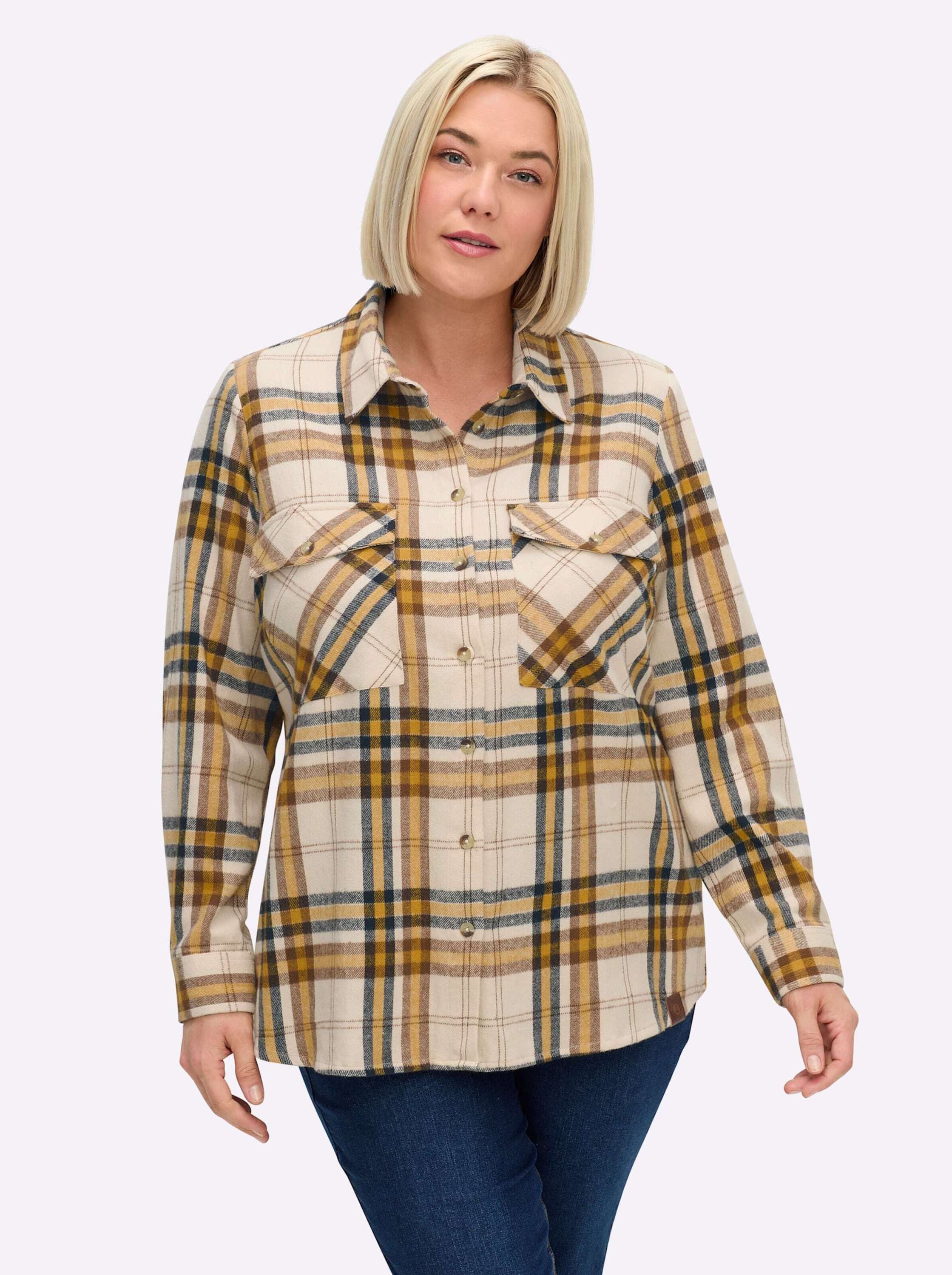 ocker-elfenbein-kariert