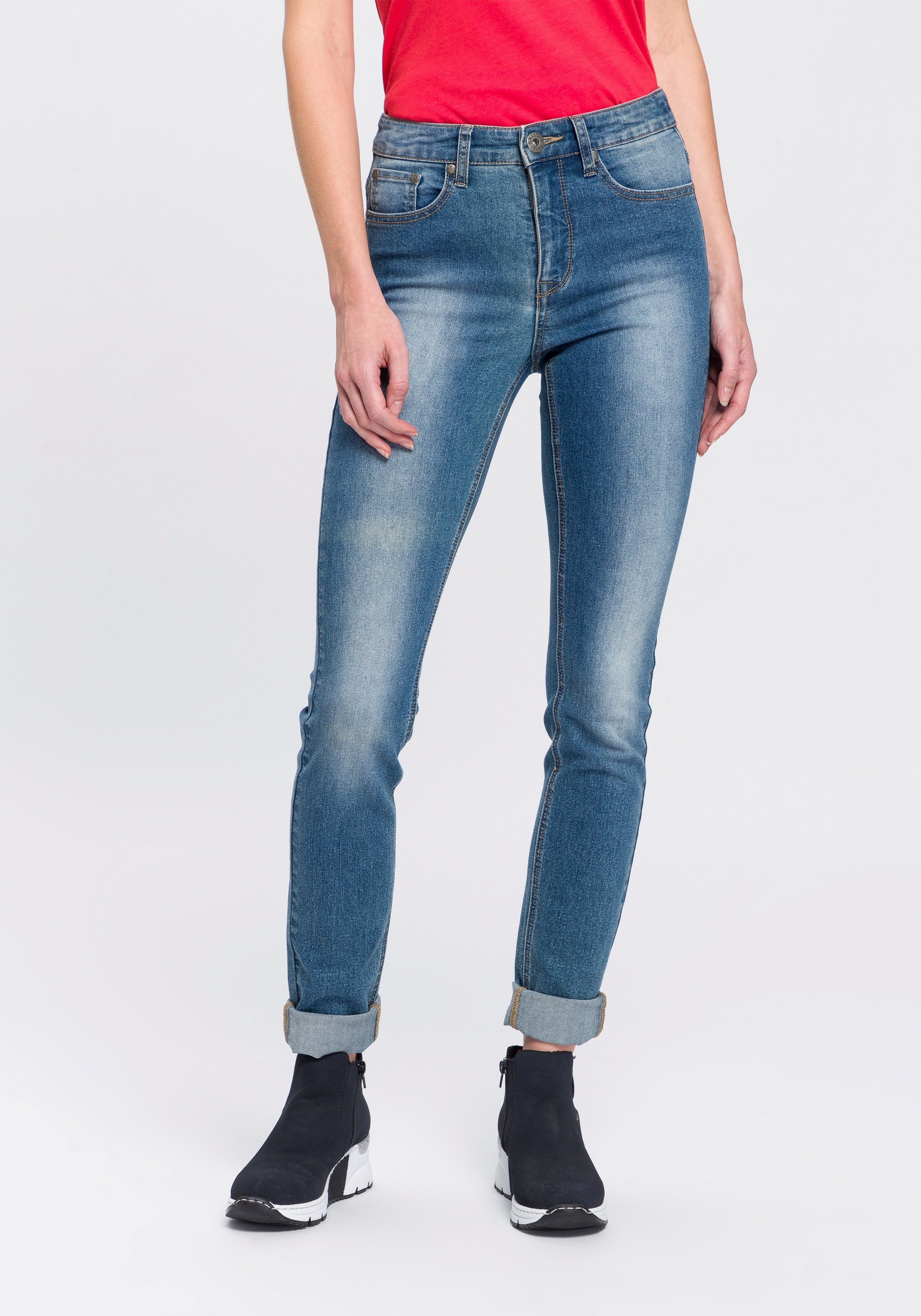 Arizona blue-used Waist Skinny-fit-Jeans High Shaping