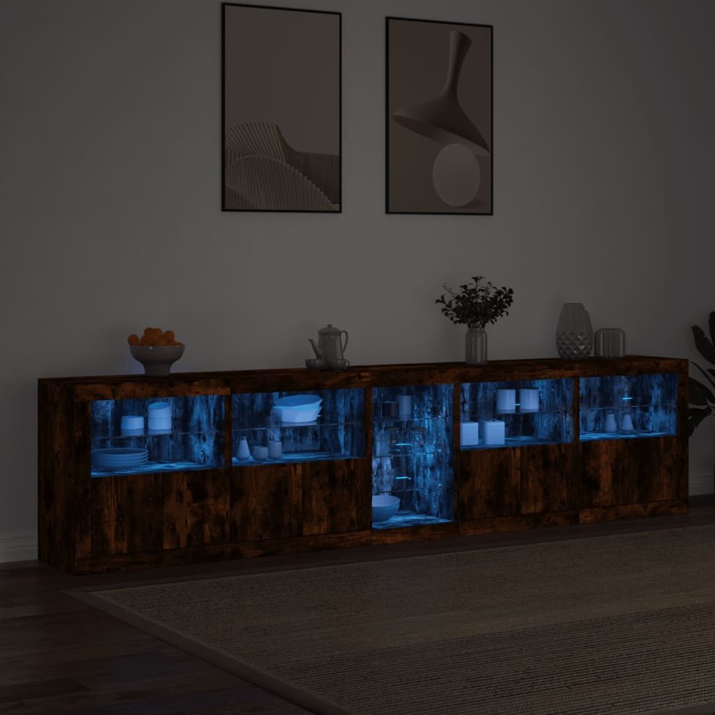 vidaXL Sideboard Sideboard mit LED-Leuchten Räuchereiche günstig online kaufen