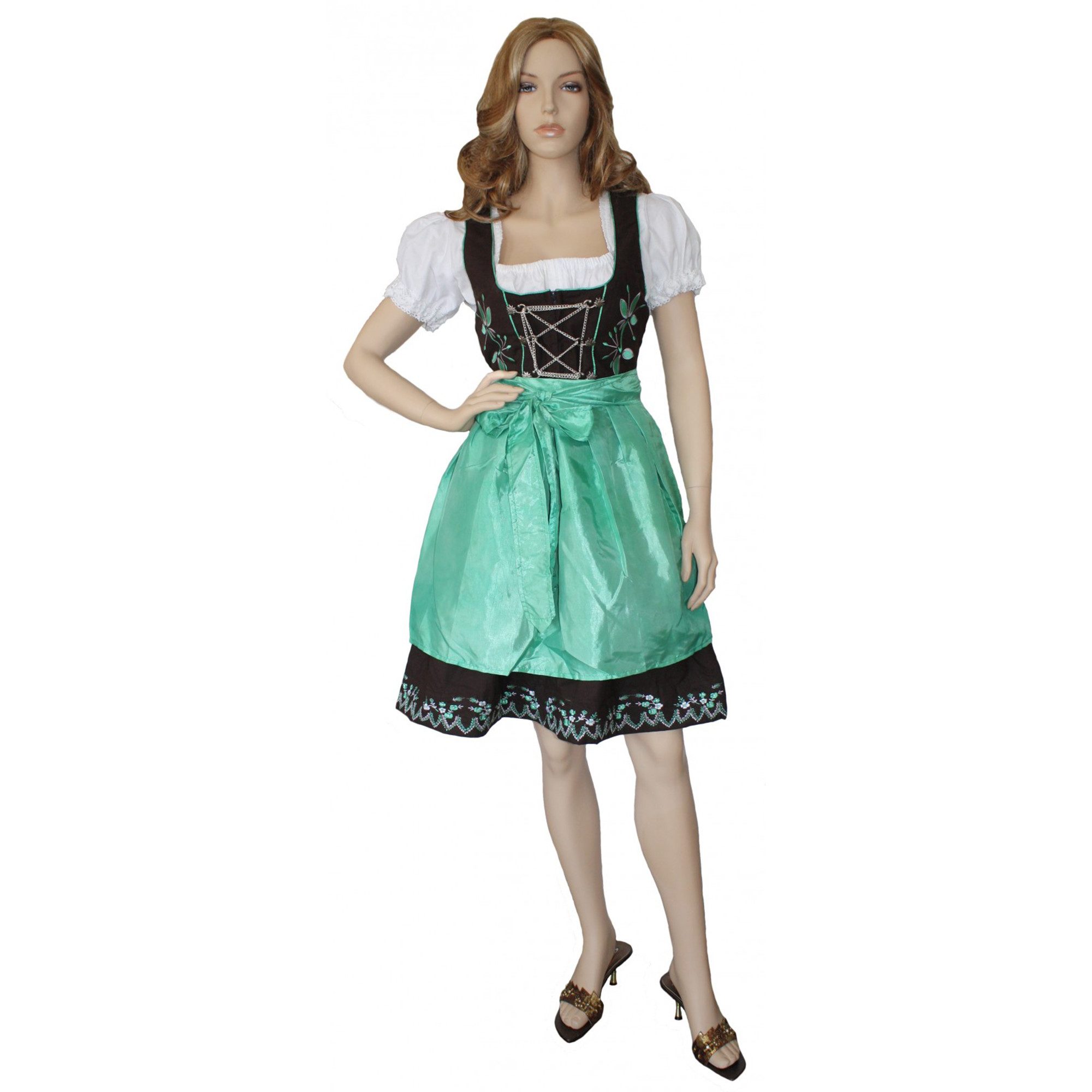 German Wear Dirndl GW1315 3-teiliges Midi Dirndl Dirndel Trachtenkleid