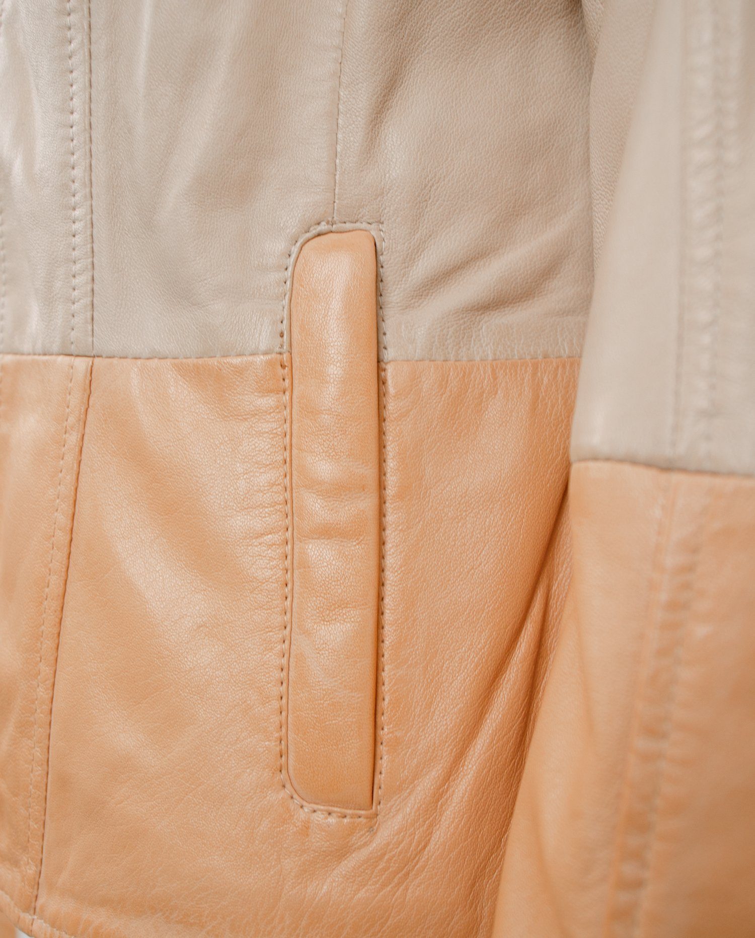 Jilani Lederjacke Fotini Jilani - Damen Lederjacke Lammnappa creme/ pastell orange