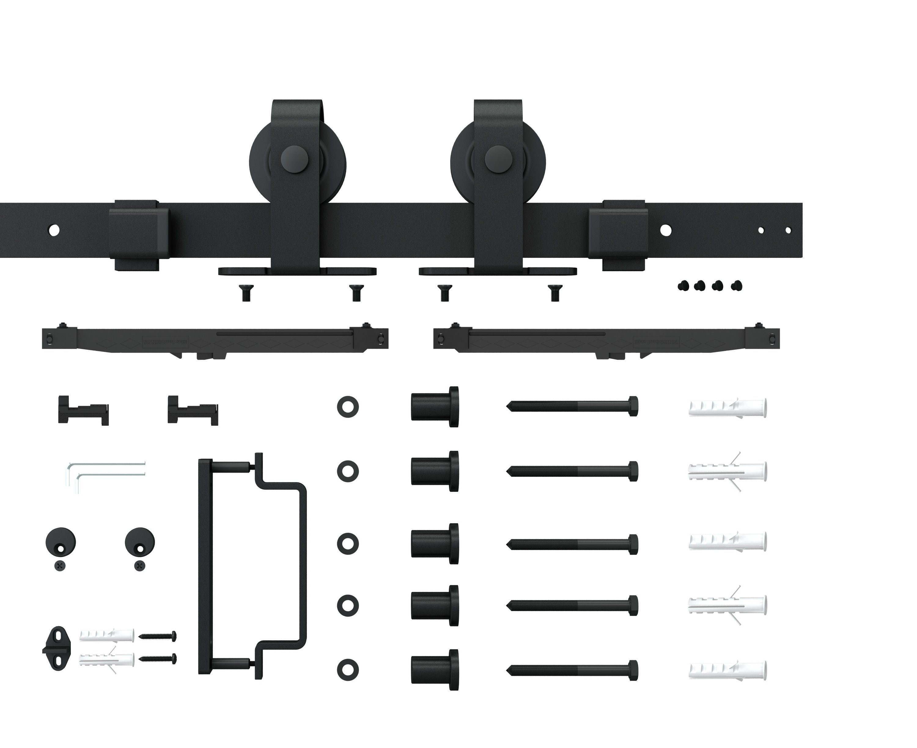 inova wohnen Glasschiebetür Stahltür Schwarz mit Klarglas Einsatz, Größenauswahl (Komplett Set, inkl. offener Laufschiene und Bügelgriff), beidseitiger Softclose, Loftstyle