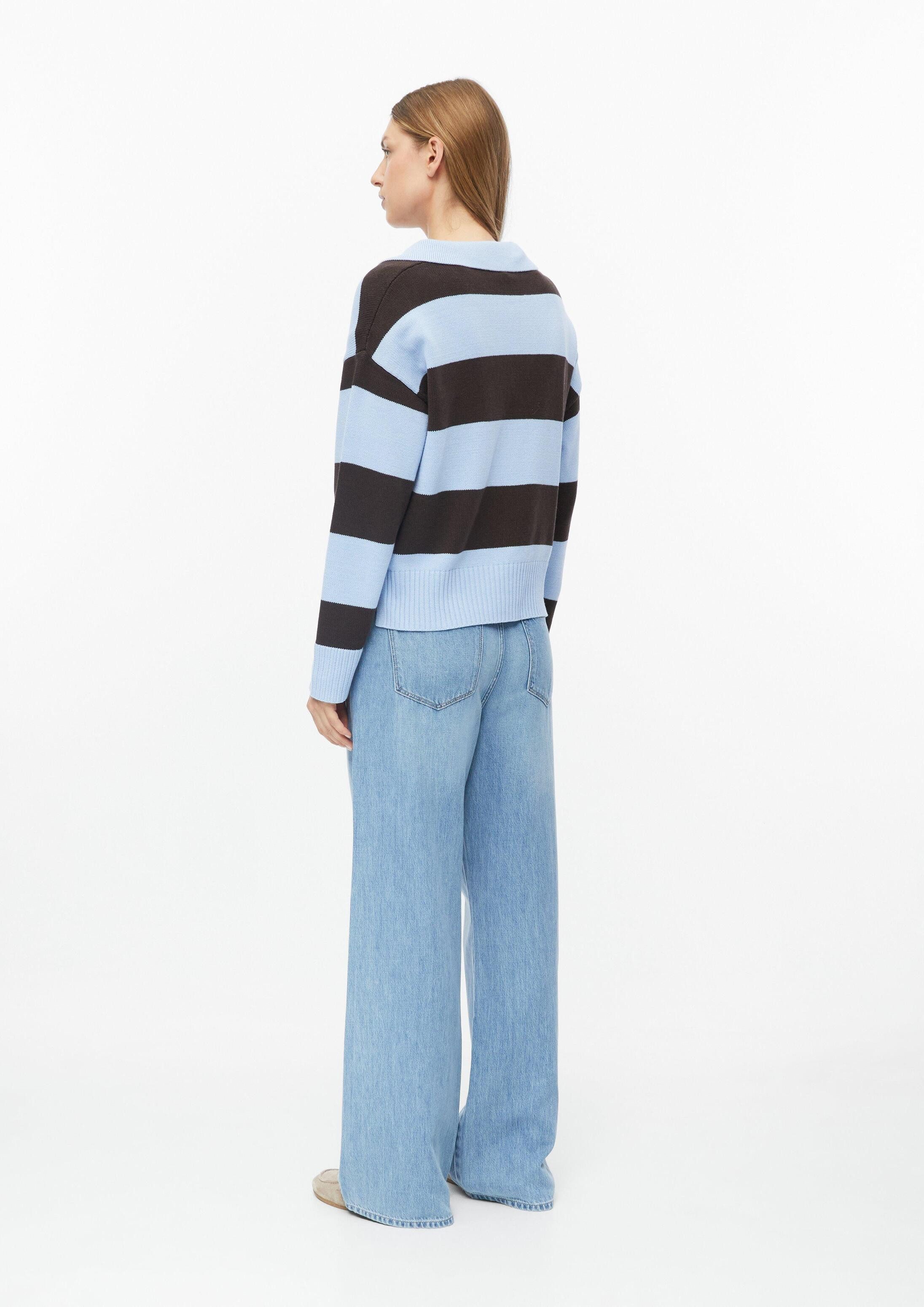 s.Oliver Longpullover Strickpullover Strick-Polo mit Streifen