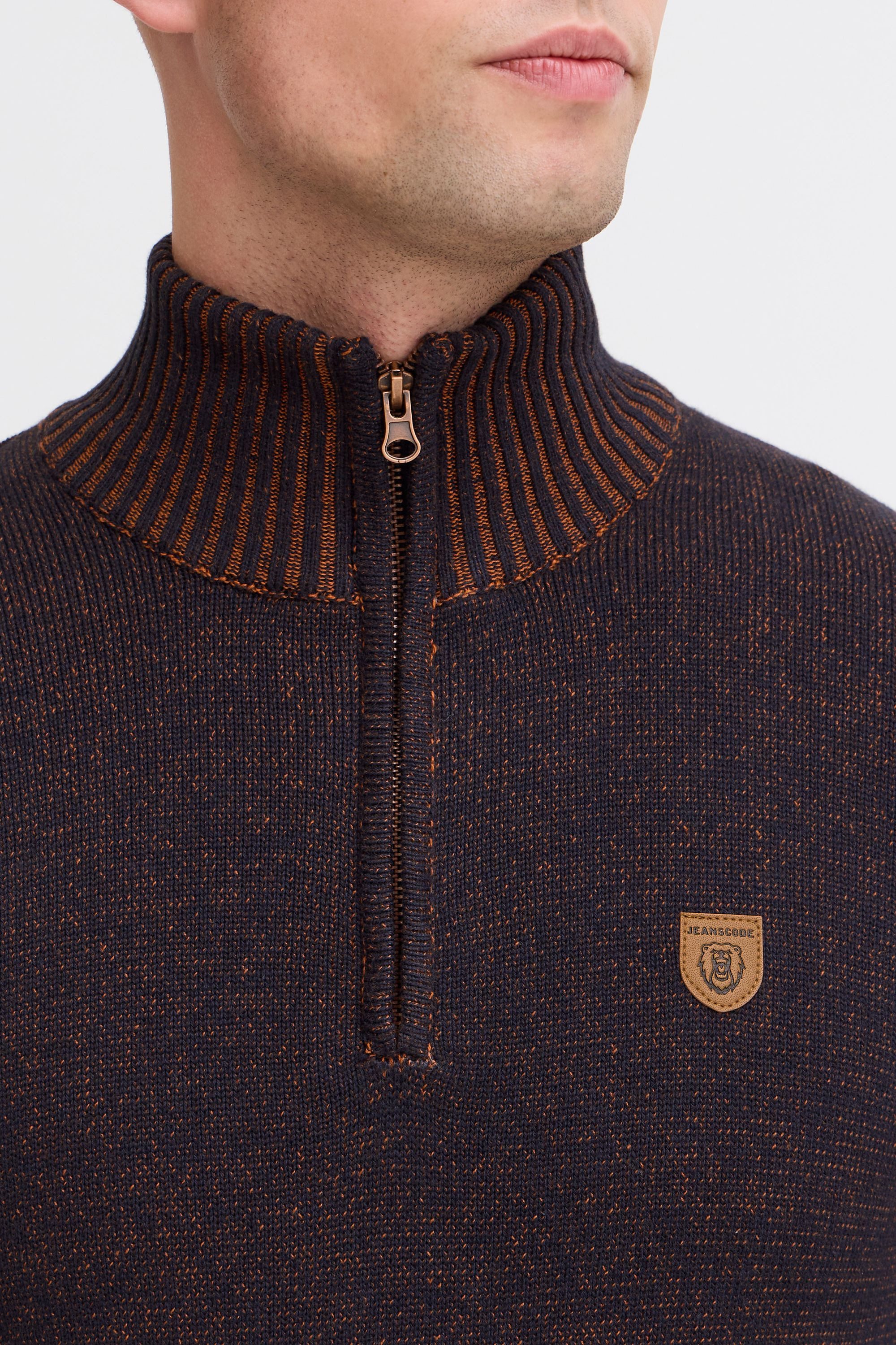 Indicode Troyer IDNathen Strickpulli mit Reißverschluss am Kragen