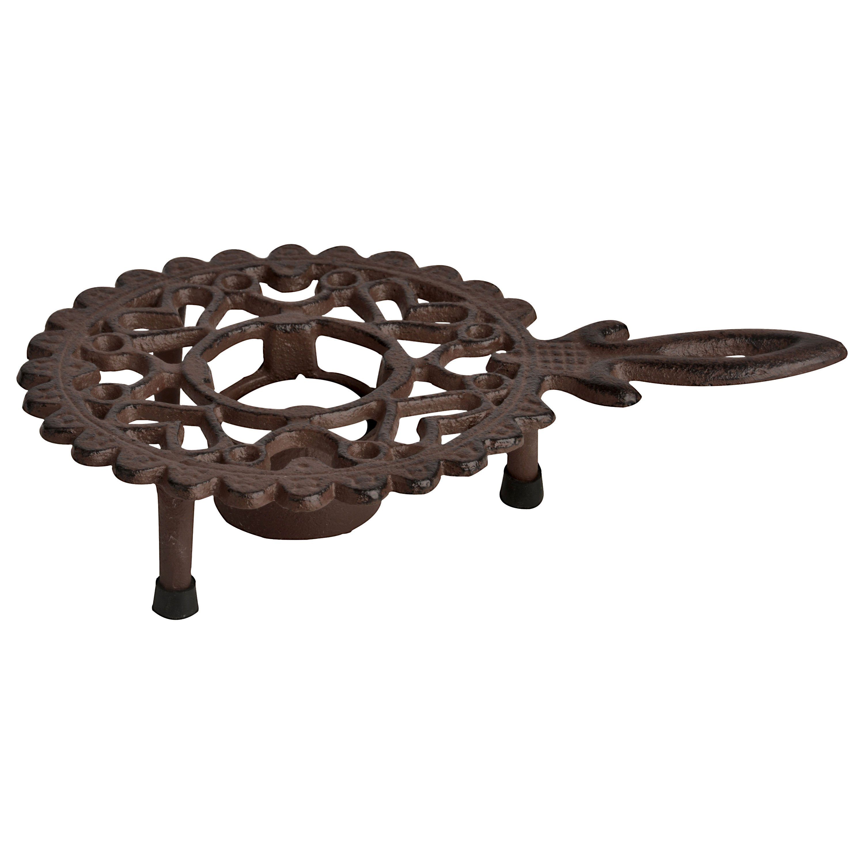 esschert design Подогреватели Warmhalteplatte Подогреватели rund mit Griff Landhausstil Rechaud Gusseisen