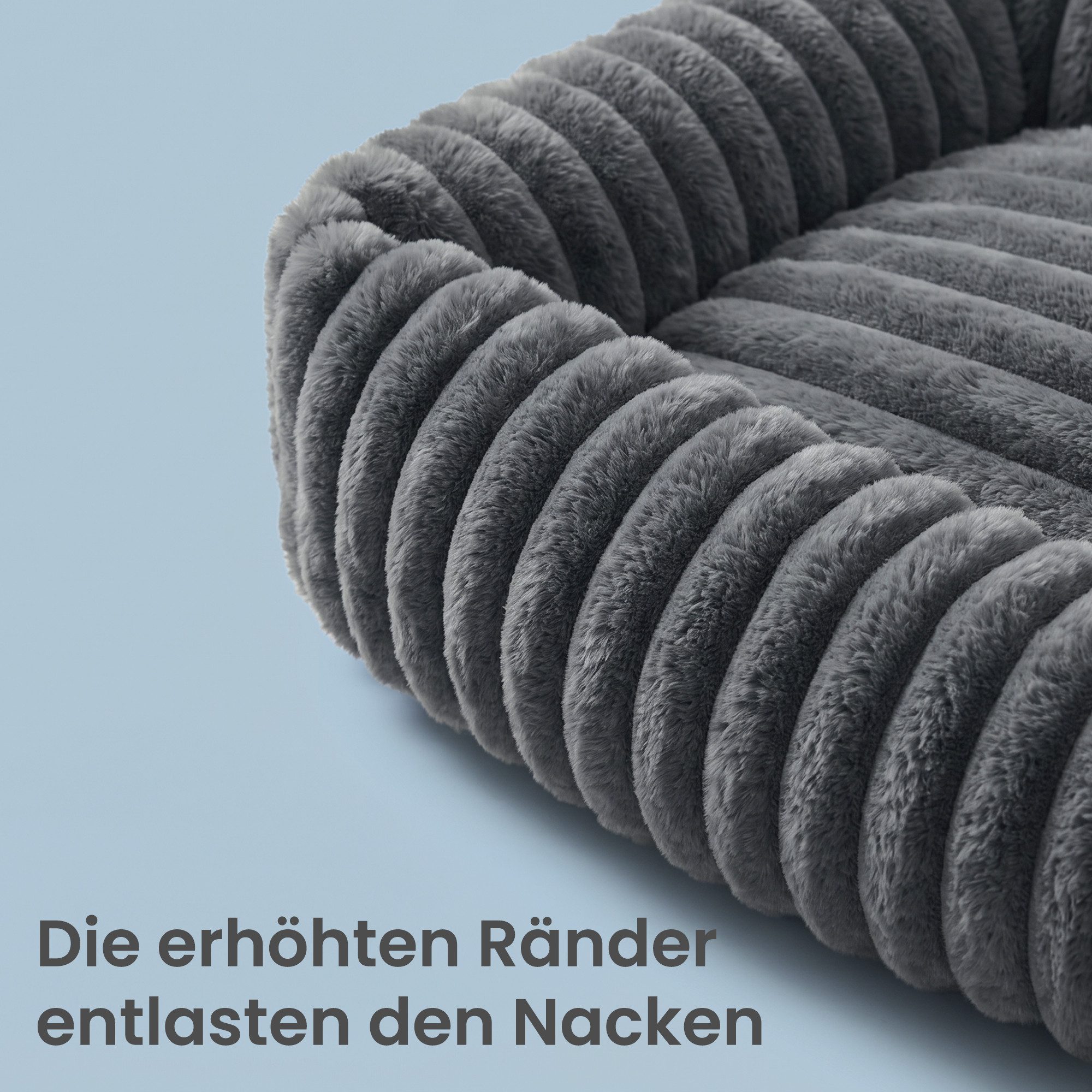 FEANDREA Hundebett orthopädisches Hundekörbchen, flauschige Hundematte, mittelgroßes, waschbar, weiche Polsterung, 71 x 55 x 18 cm – Bild 4 von 5