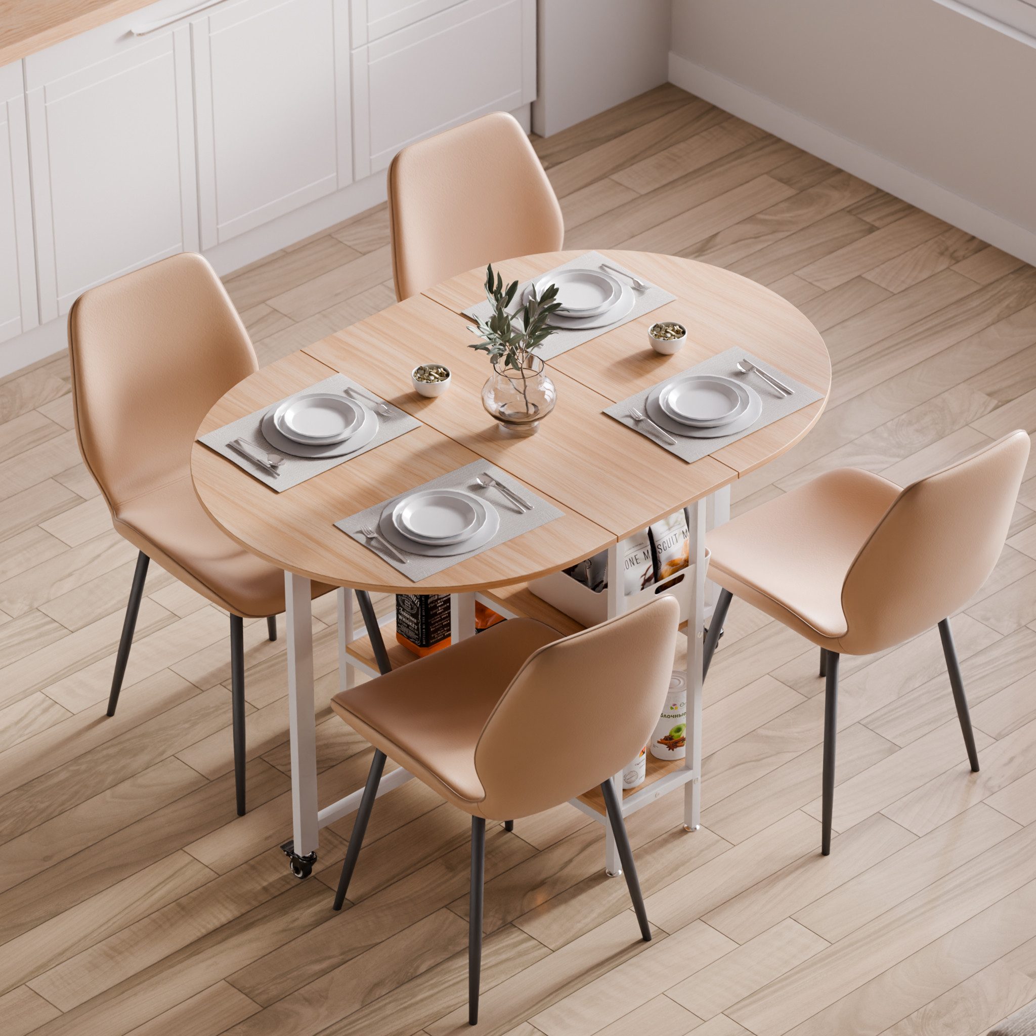 Mondeer Esstisch Klappbarer (1 Tisch), Gestell aus Metall, mit Zwei offene günstig online kaufen