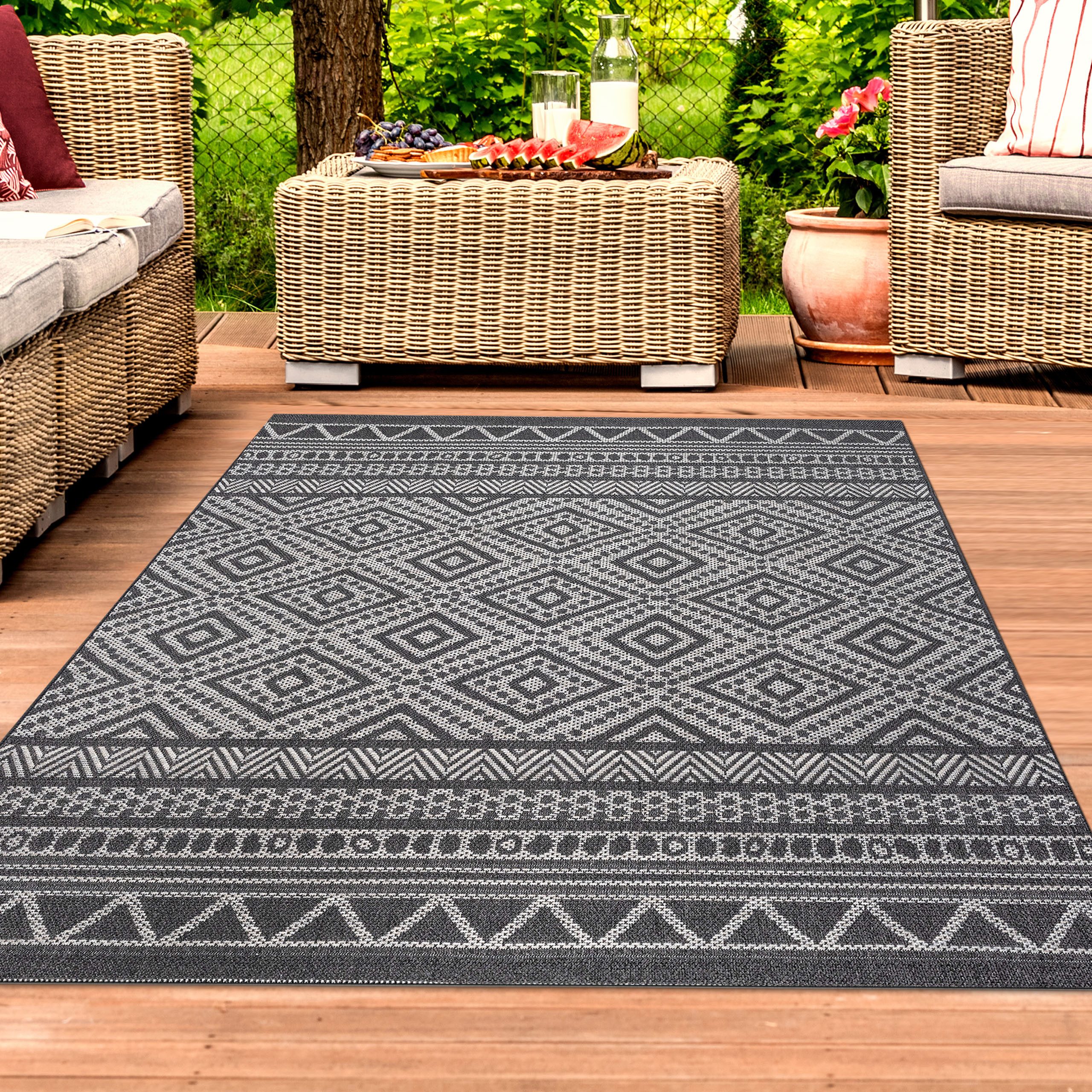 TeppichHome24 Outdoorteppich In- & Outdoorteppich in modernem Boho-Design i günstig online kaufen