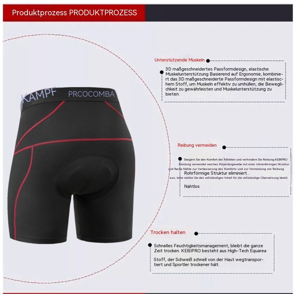 Blusmart Radlerhose Atmungsaktive Radunterwäsche für Damen und Herren (Mesh-Einsatz und Gel-Polsterung, Stoßdämpfende MTB-Radunterwäsche) Für Sport, Reiten, Fahrrad, Fahrrad, MTB