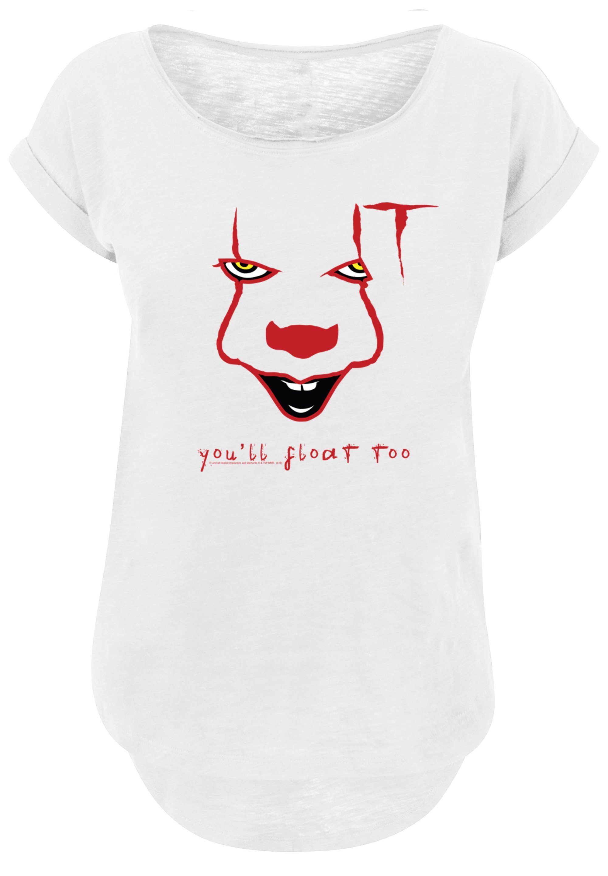 F4NT4STIC Kurzarmshirt Damen IT Pennywise Float and IT 2017 with Ladies  Long Slub Tee (1-tlg)