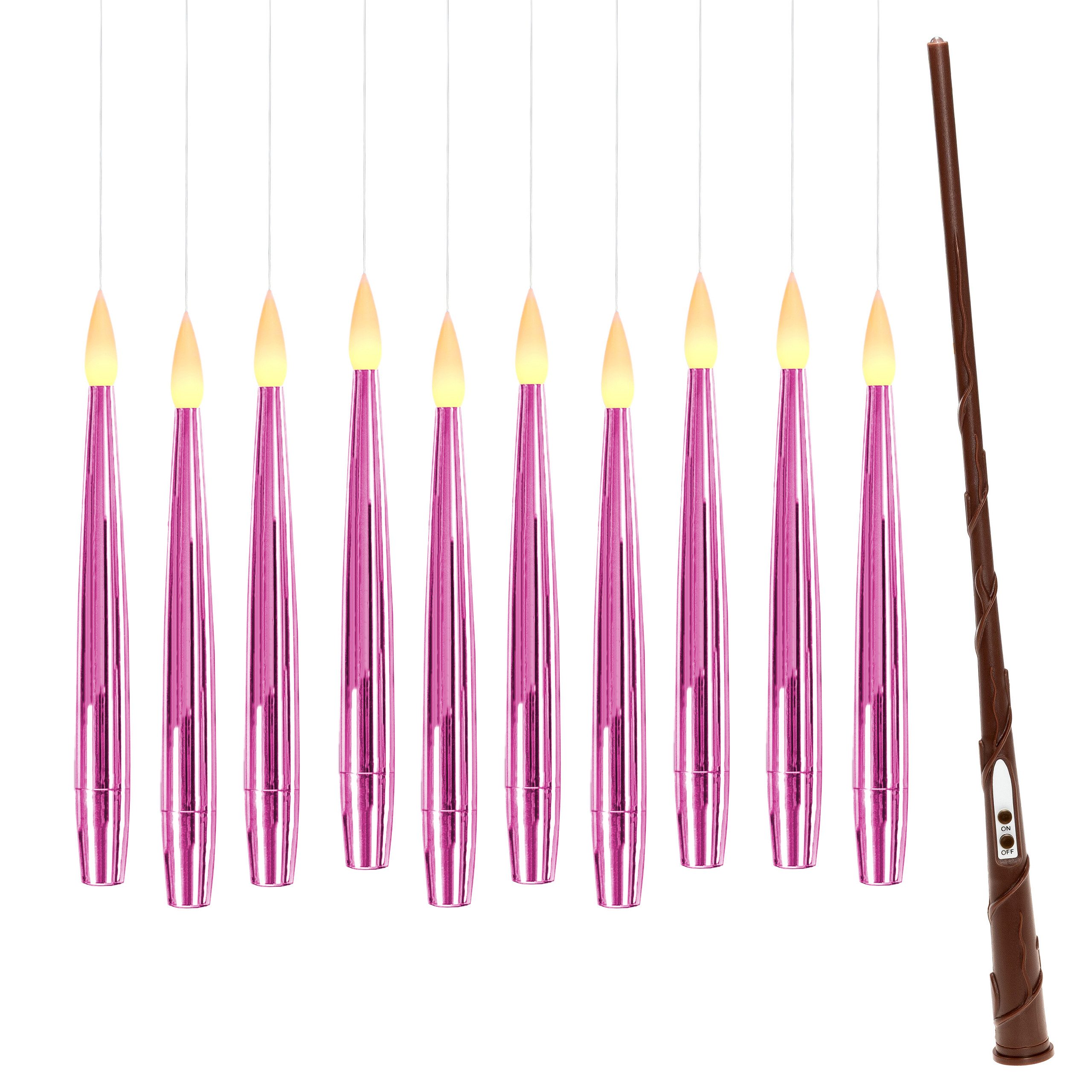 my home LED Dekolicht 10 Schwebende LED Tafelkerze mit Zauberstab Noaro, LED fest integriert, Warmweiß, mit Zauberstab als Fernbedienung