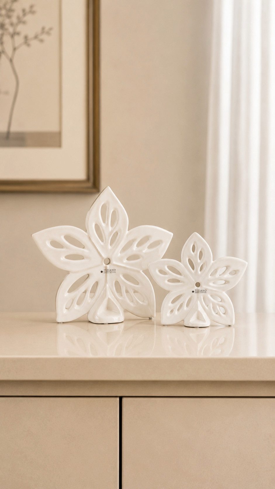 TIZIANO - DESIGN & EMOTIONS Dekofigur Deko Blume Elara creme-weiß