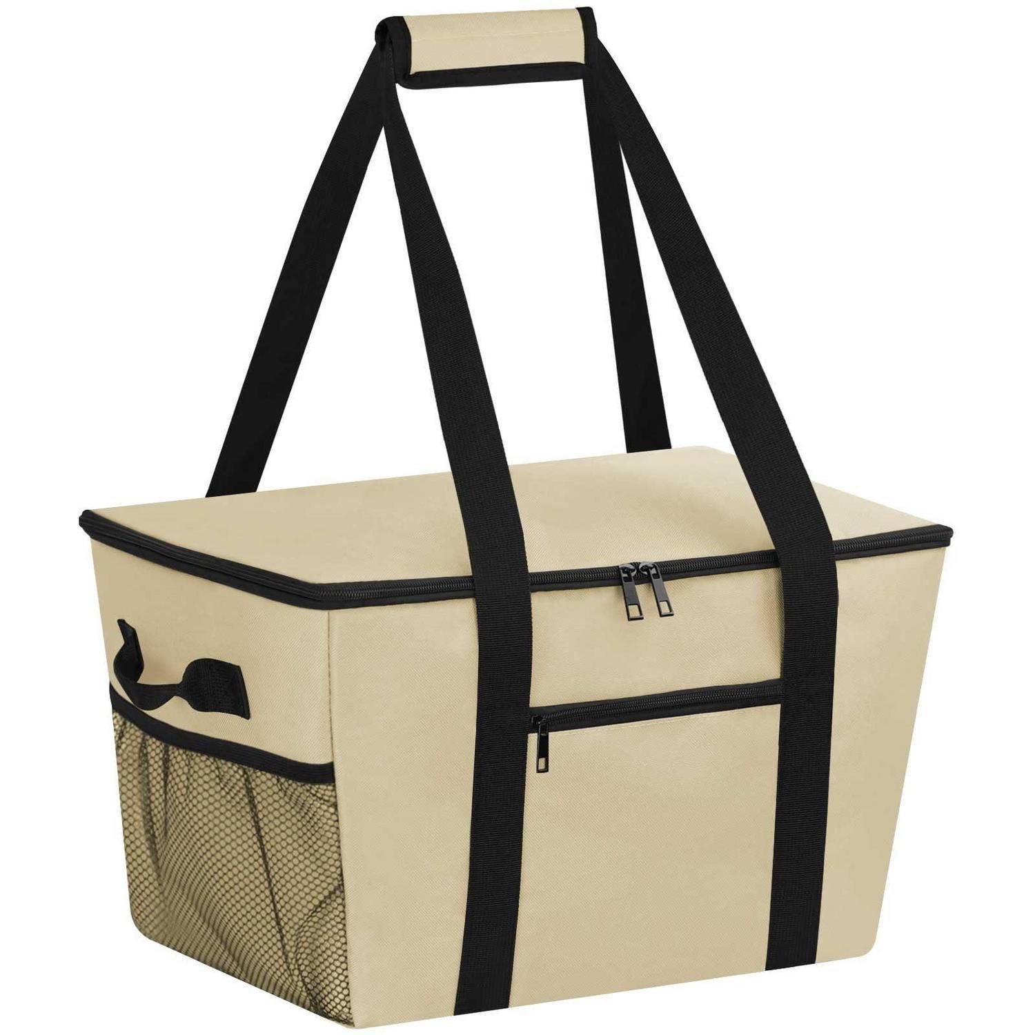 LuxusKollektion Kühltasche Kühltasche Coolerbag Polyestergewebe Picknick Shopping Beige