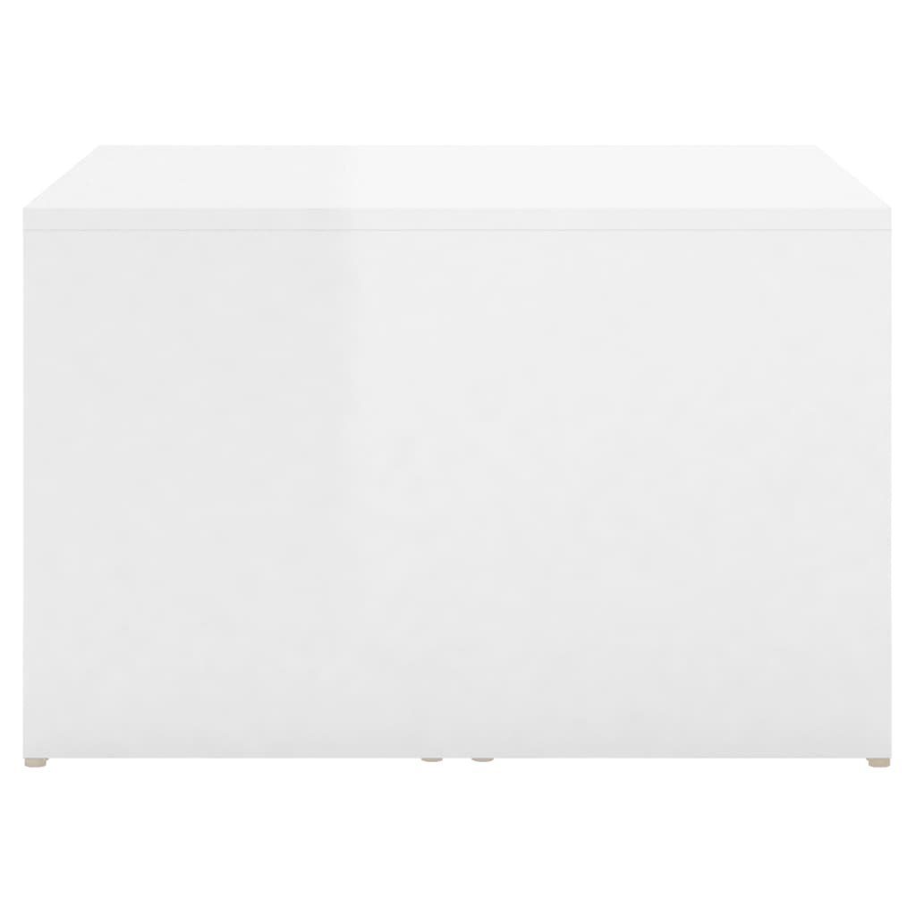 60x60x30 furnicato Hochglanz-Weiß Satztisch-Set 3-tlg. cm Couchtisch