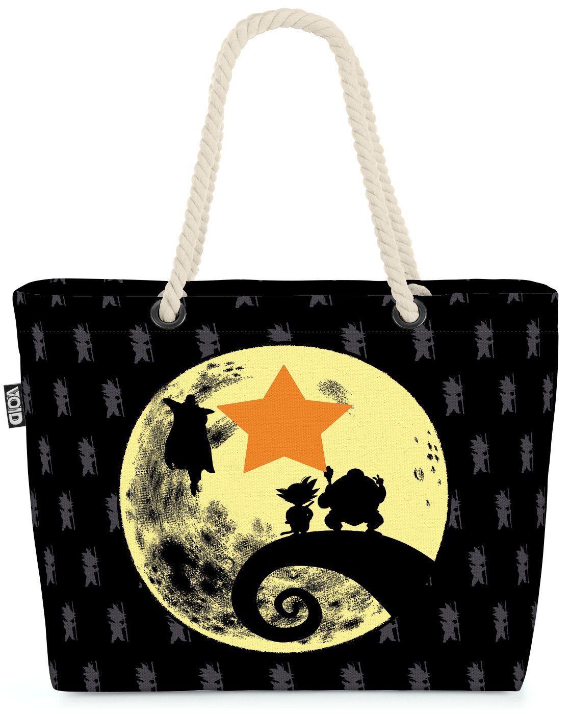 VOID Strandtasche (1-tlg), Goku Roshi Moon Shopper Son Roshi Dragon Ball Vegeta Mond schwarz | Strandtaschen