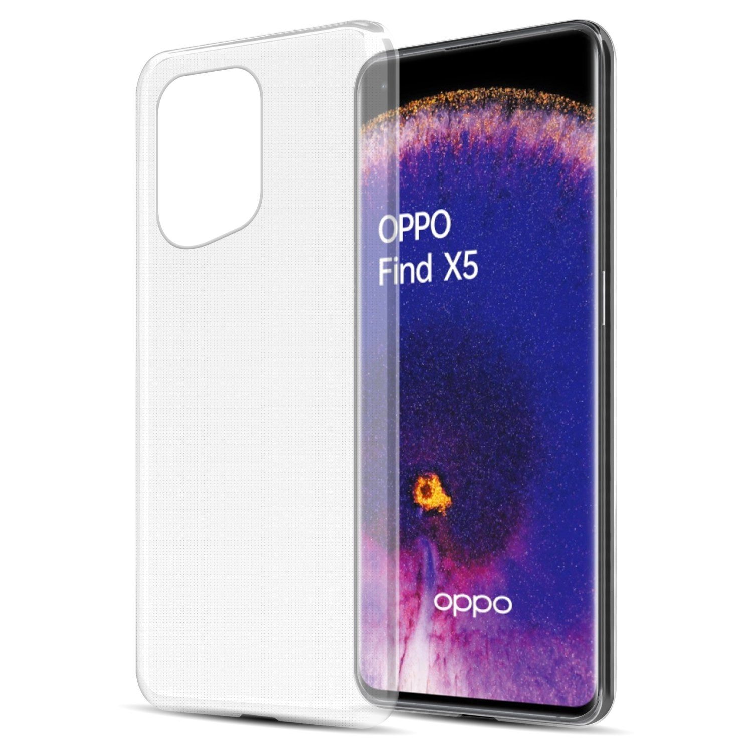 Cadorabo Handyhülle für Oppo FIND X5 Hülle Oppo FIND X5, Hülle TPU Silikon Handy Schutzhülle Slim Transparent Case Cover