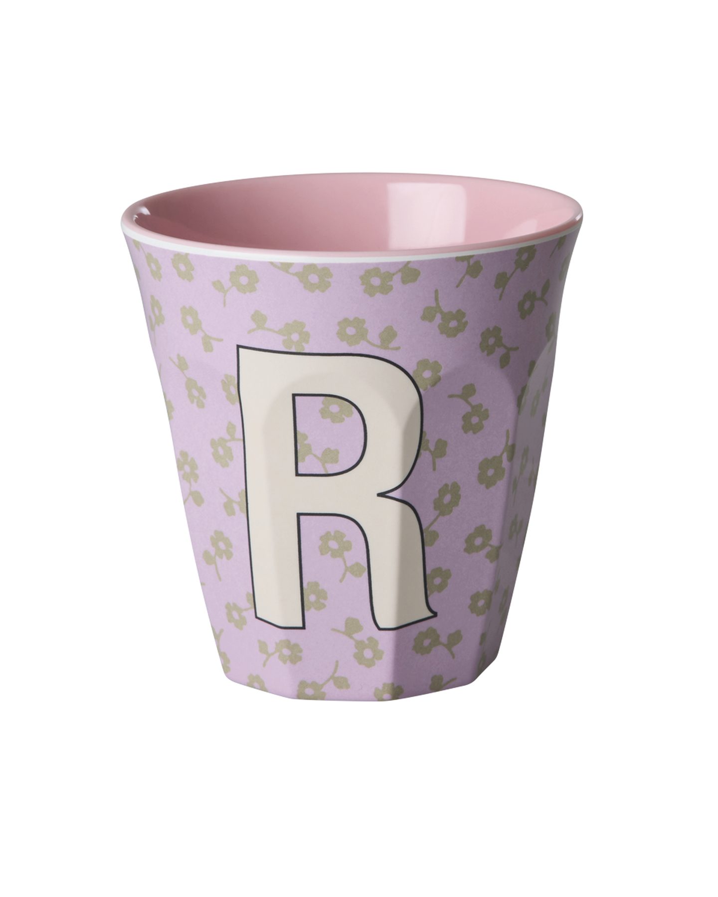 rice Becher Rice Buchstabenbecher – Melamin Tassen A–Z mit Blumen-Design, BPA-frei, 1-tlg., Melamin