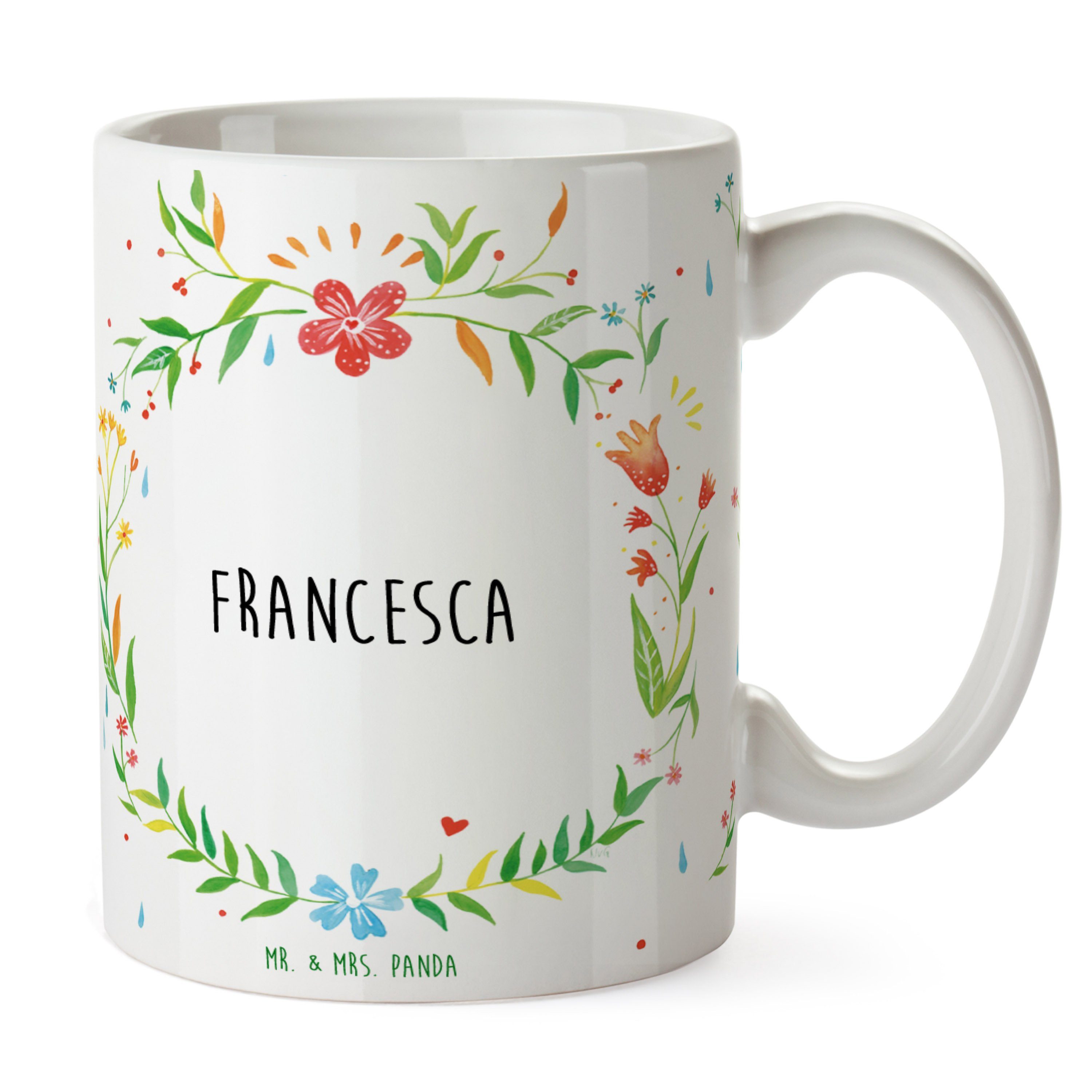 Mrs. Keramik Kaffeebecher, Geschenk Becher, Geschenk, Francesca Tasse Mr. Panda & Kaffeetas, - Tasse,
