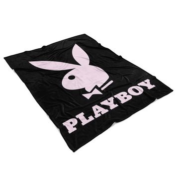 Wohndecke Playboy Bunny Häschen 150 x 200 weich und kuschelig Coral Fleecedecke, BERONAGE