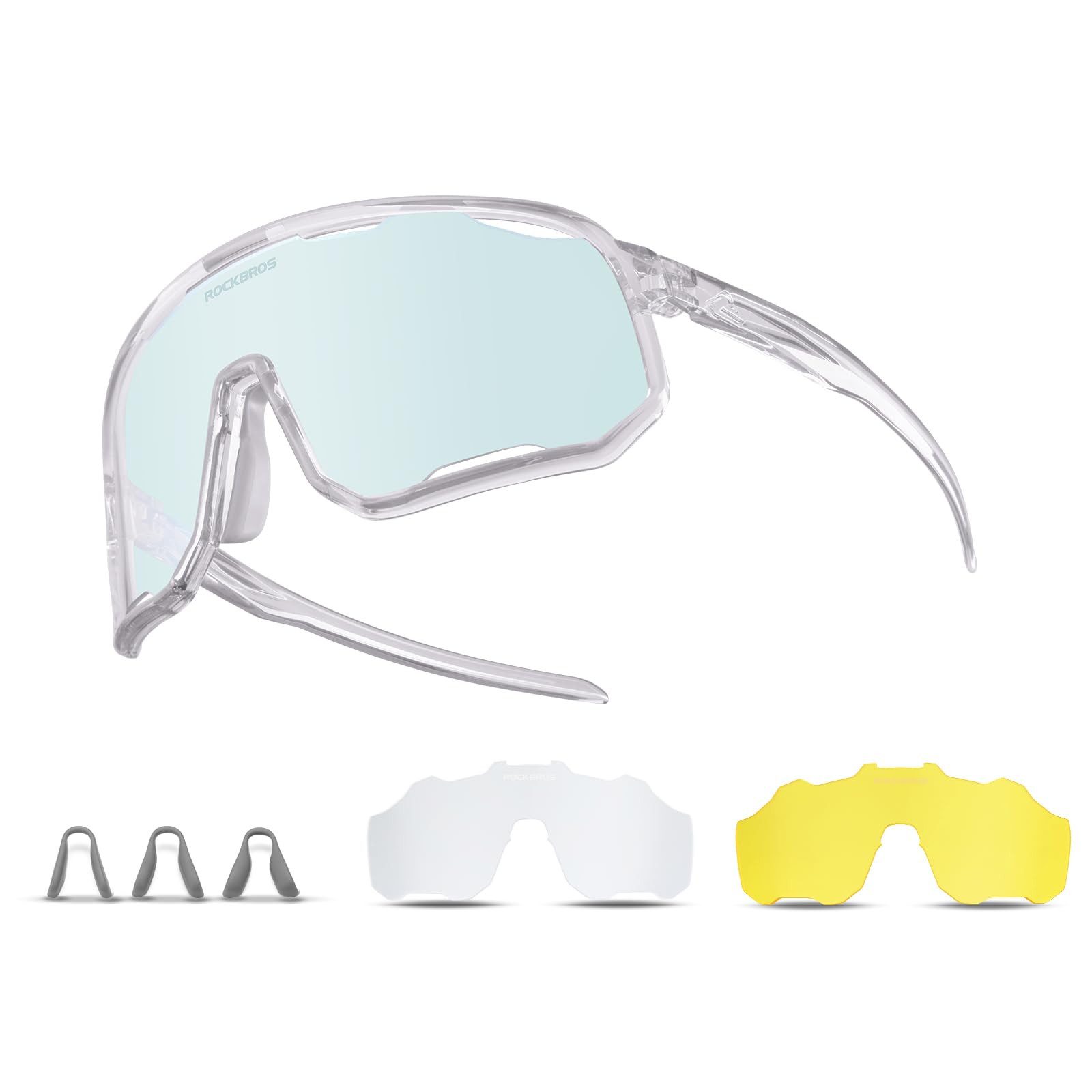 ROCKBROS Fahrradbrille Photochromatisch Sonnenbrille Outdoor MTB Rennrad Sportbrille, (1-St), für Damen und Herren Fahrradbrille