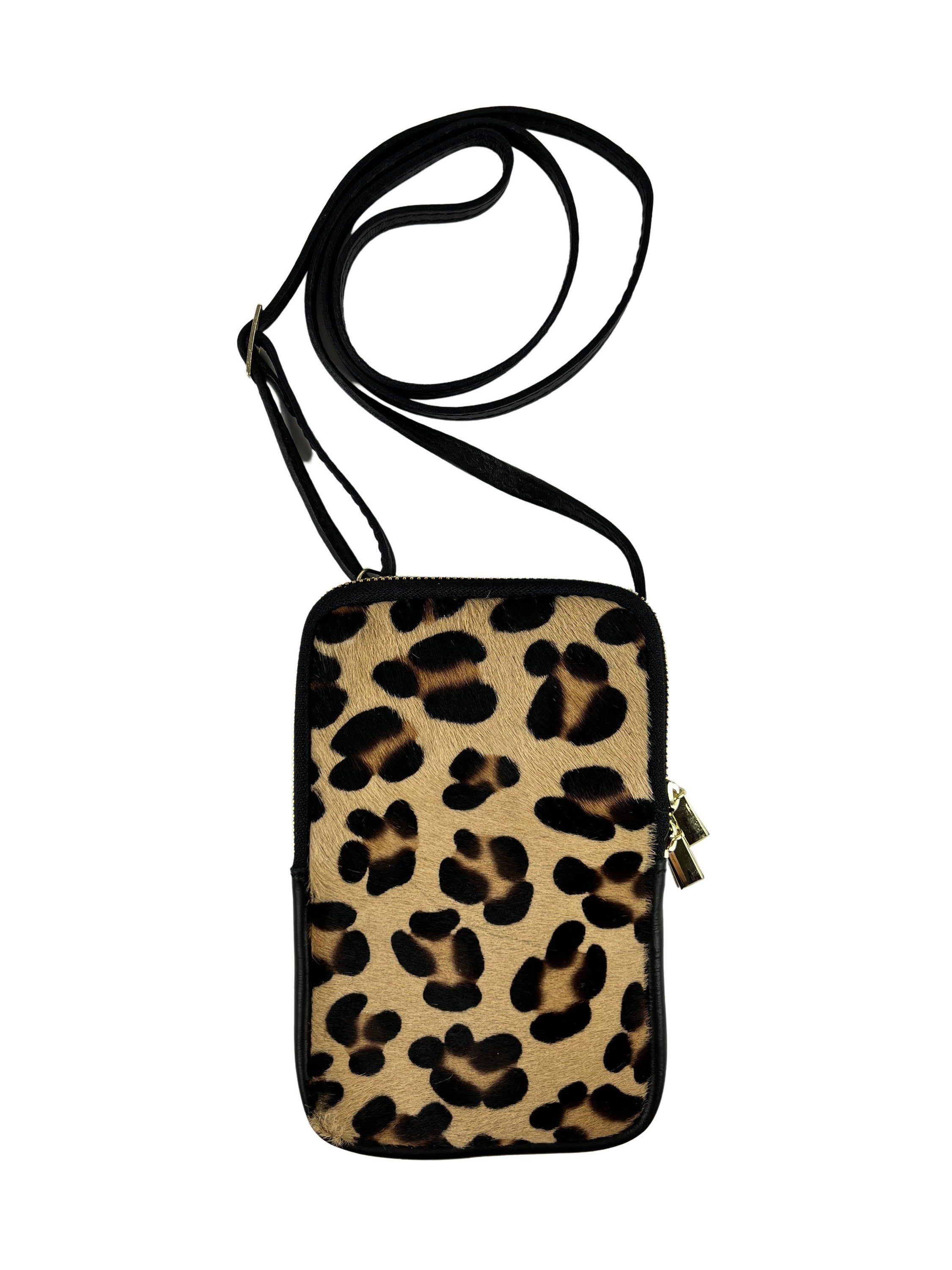COLLEZIONE ALESSANDRO Umhängetasche Leopard, Echtes Leder, Made in Italy