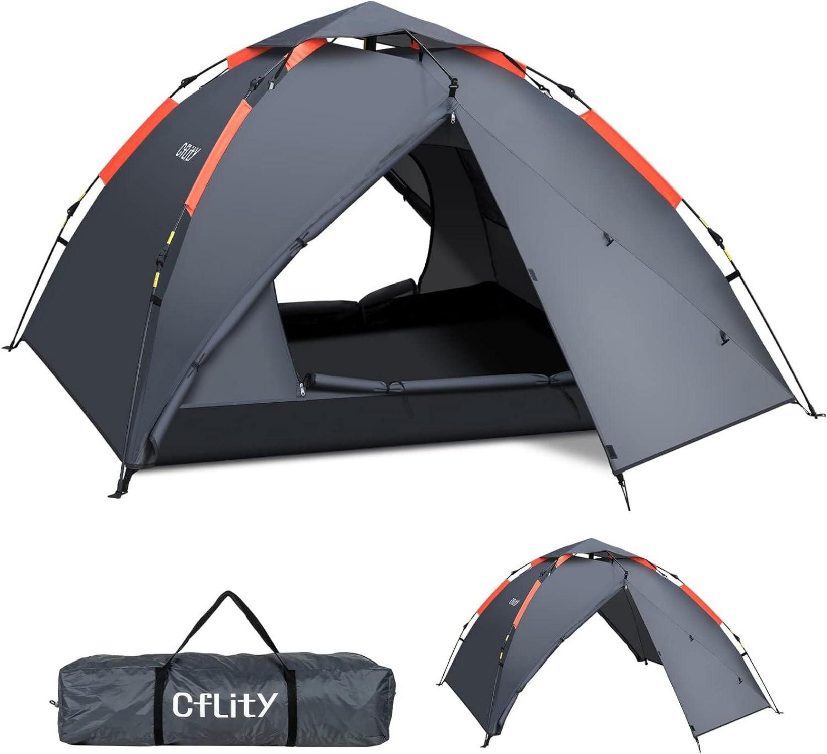 Kuppelzelt Camping Zelt 3 Personen Pop Up Wasserdicht 4 Jahreszeiten Backpacking