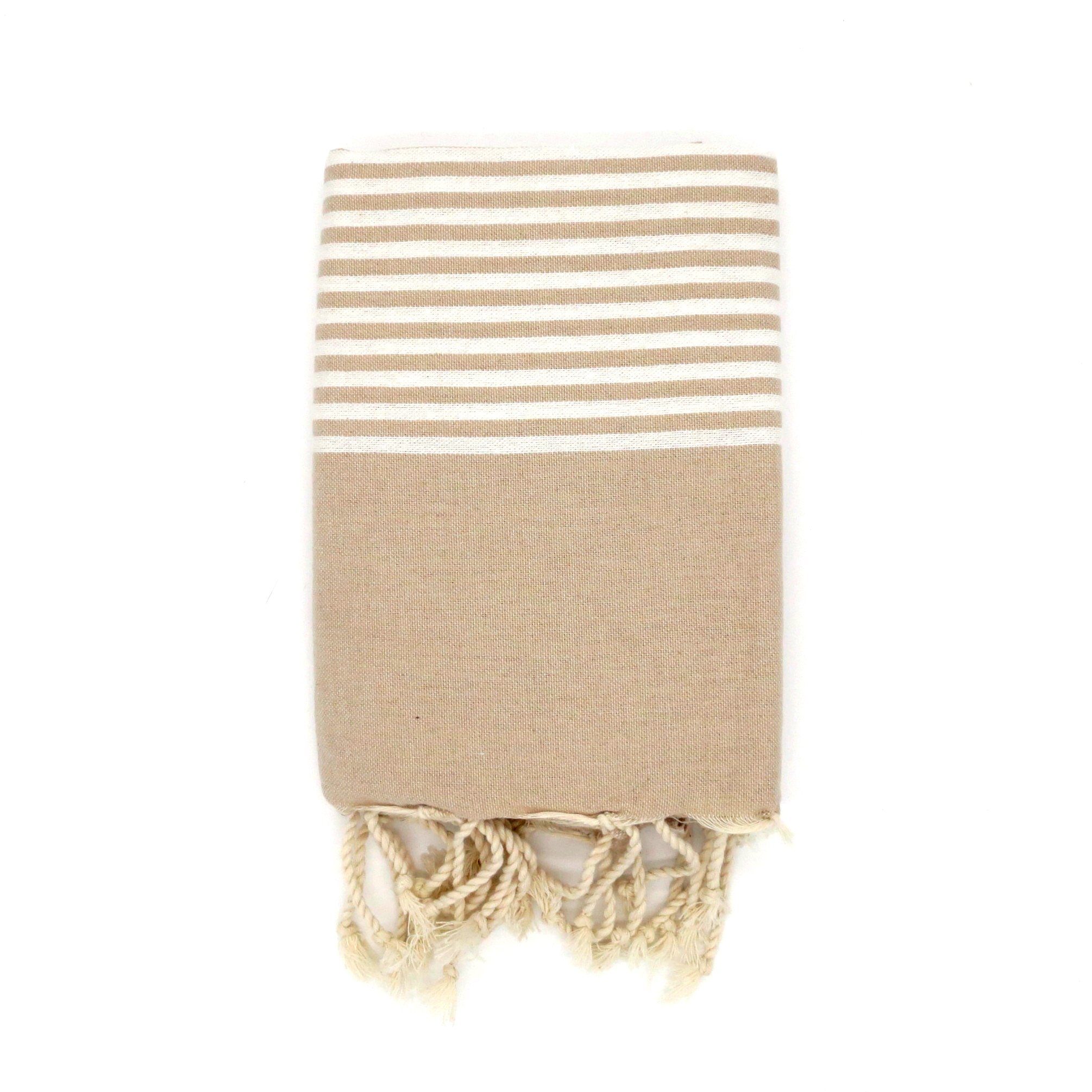 Cotonway Hamamtuch Fouta Fala, 100% recycling Baumwolle Sand