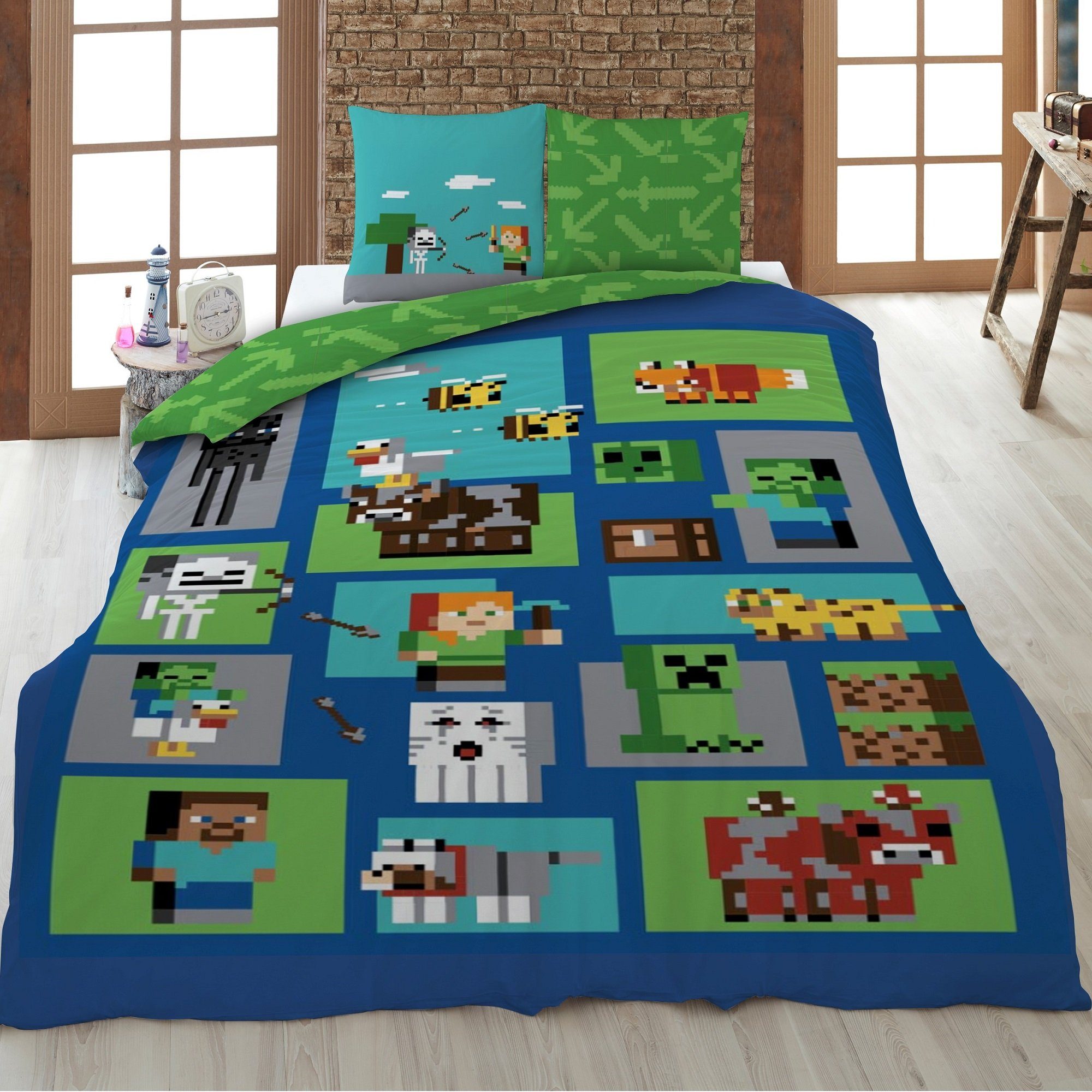 Familando Kinderbettwäsche Minecraft "Collage" 135x200 + günstig online kaufen