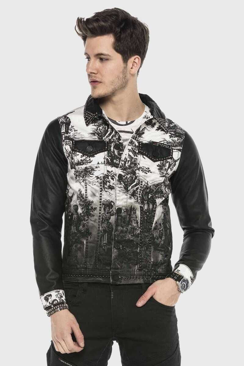 Cipo & Baxx Jeansjacke Jacke im Kontrast-Look