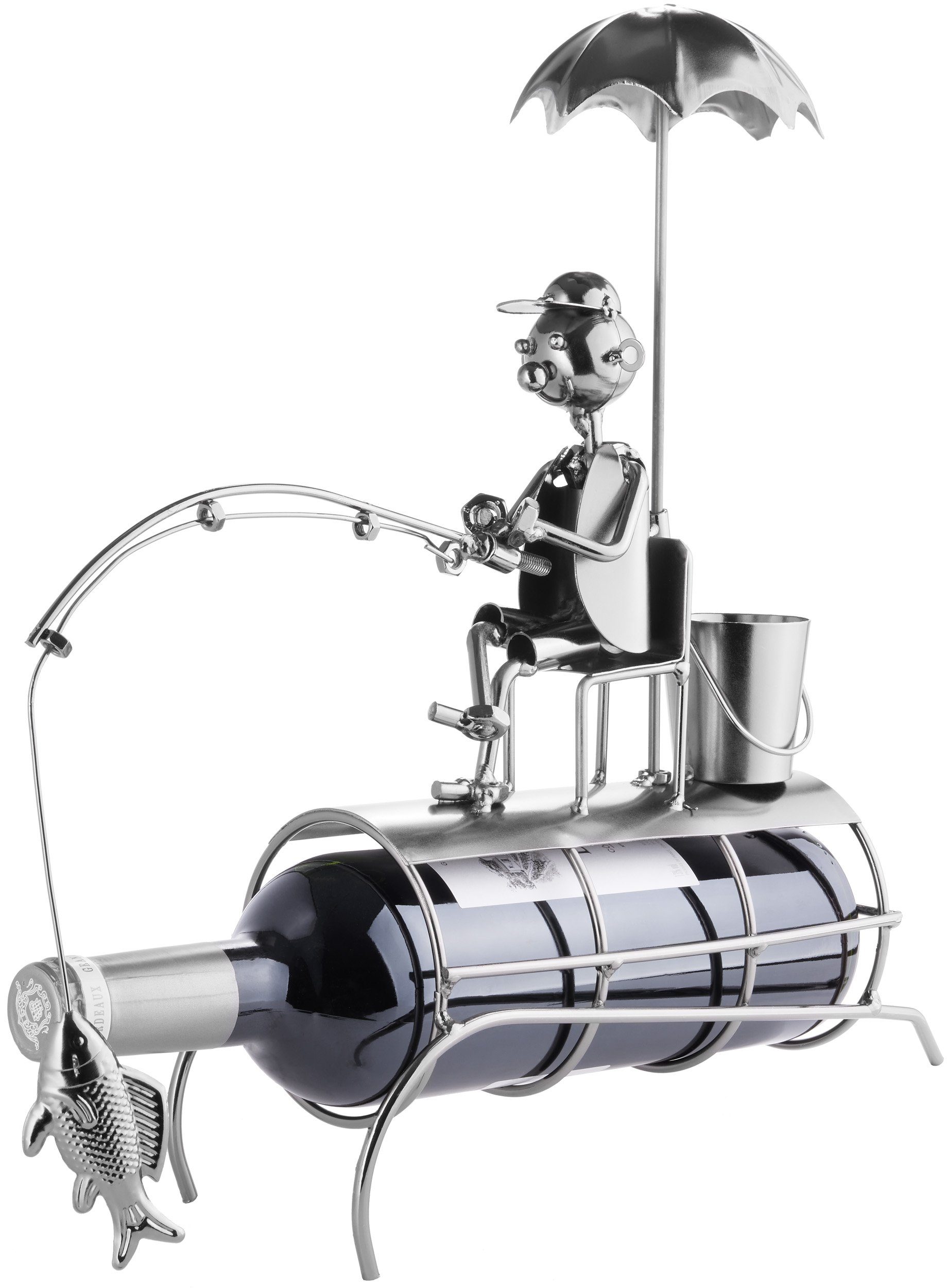 BRUBAKER Weinflaschenhalter Angler mit Sonnenschirm Flaschenhalter, günstig online kaufen