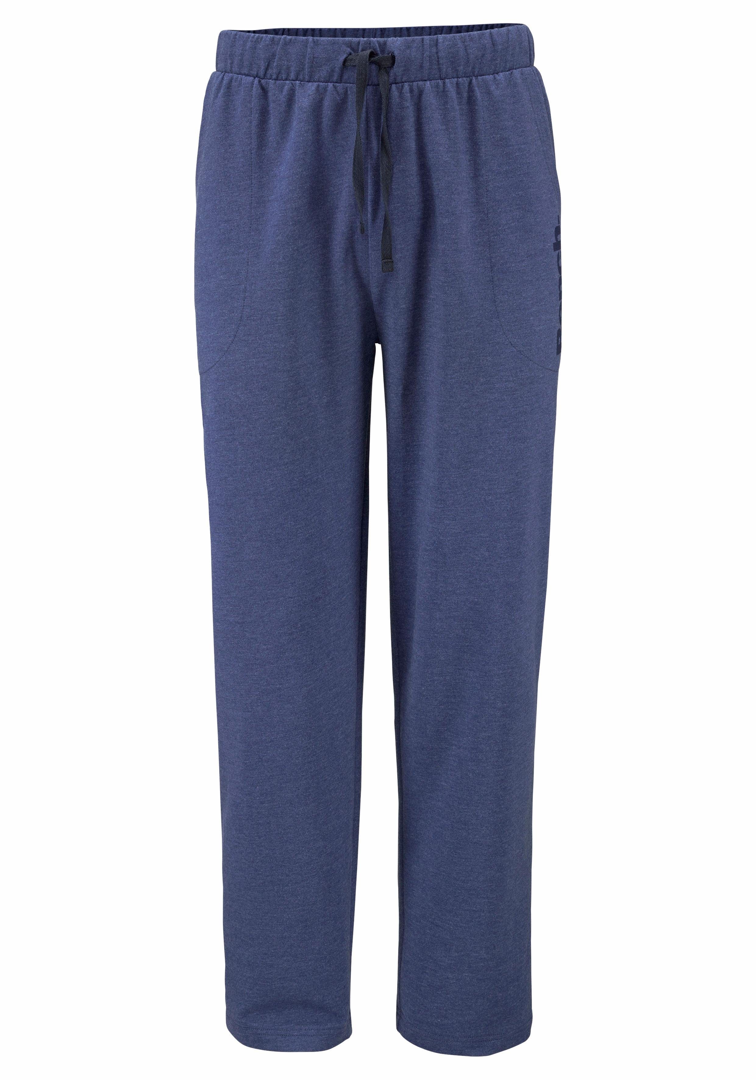 - Bench. mit Sweathose blau-meliert Sweathose Logodruck Loungewear